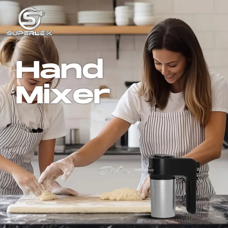 300W Hand Mixer with 5 Speeds, Turbo Mode & Stainless Steel Beaters