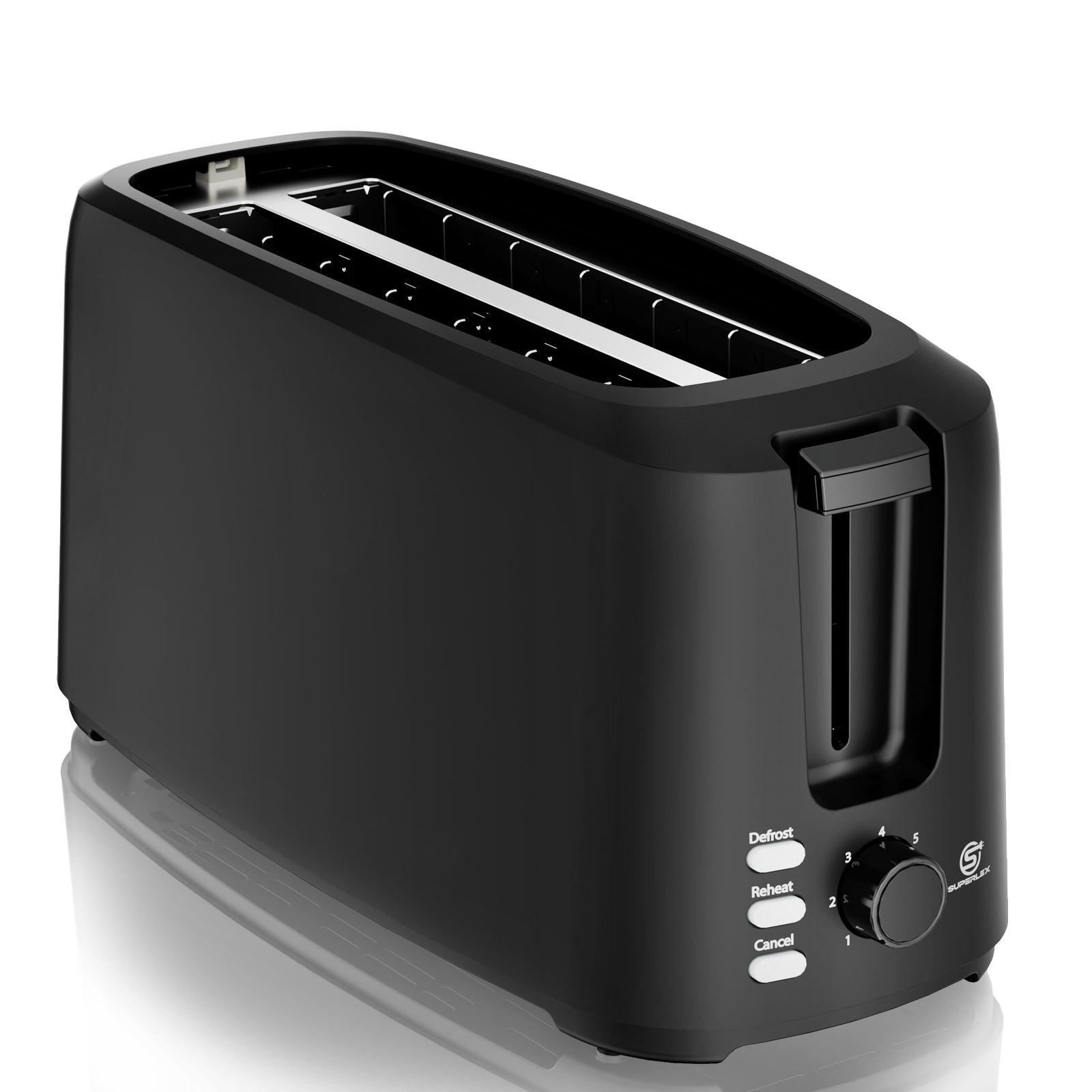 1450W Long Slot 4-Slice Toaster with Adjustable Browning & Auto Pop-Up