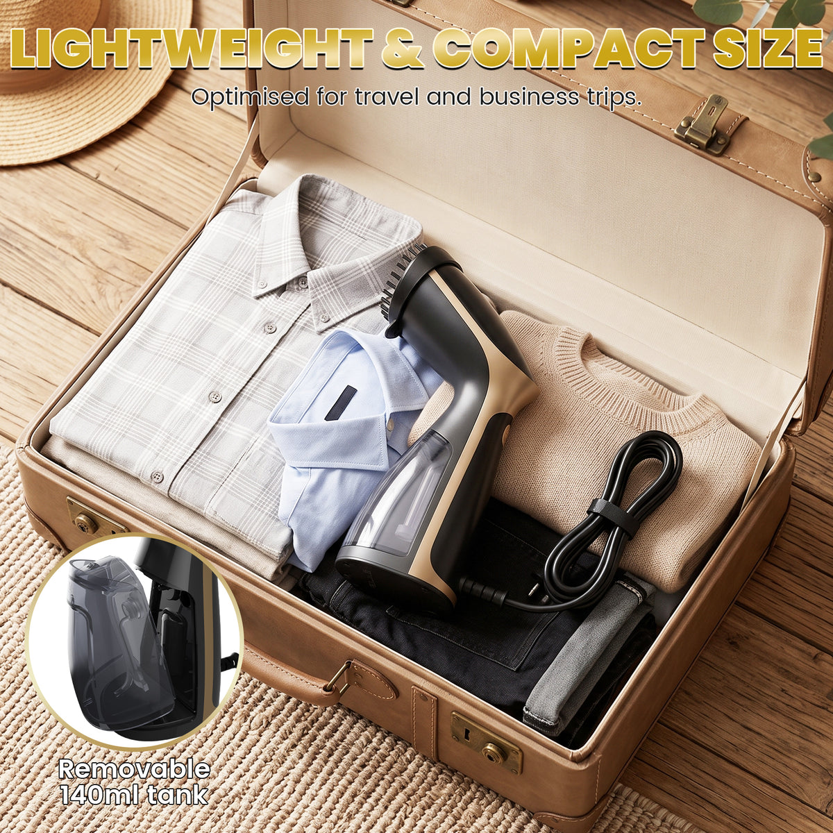 1000W Garment Steamer with Dry Ironing and Vertical Steam Functions