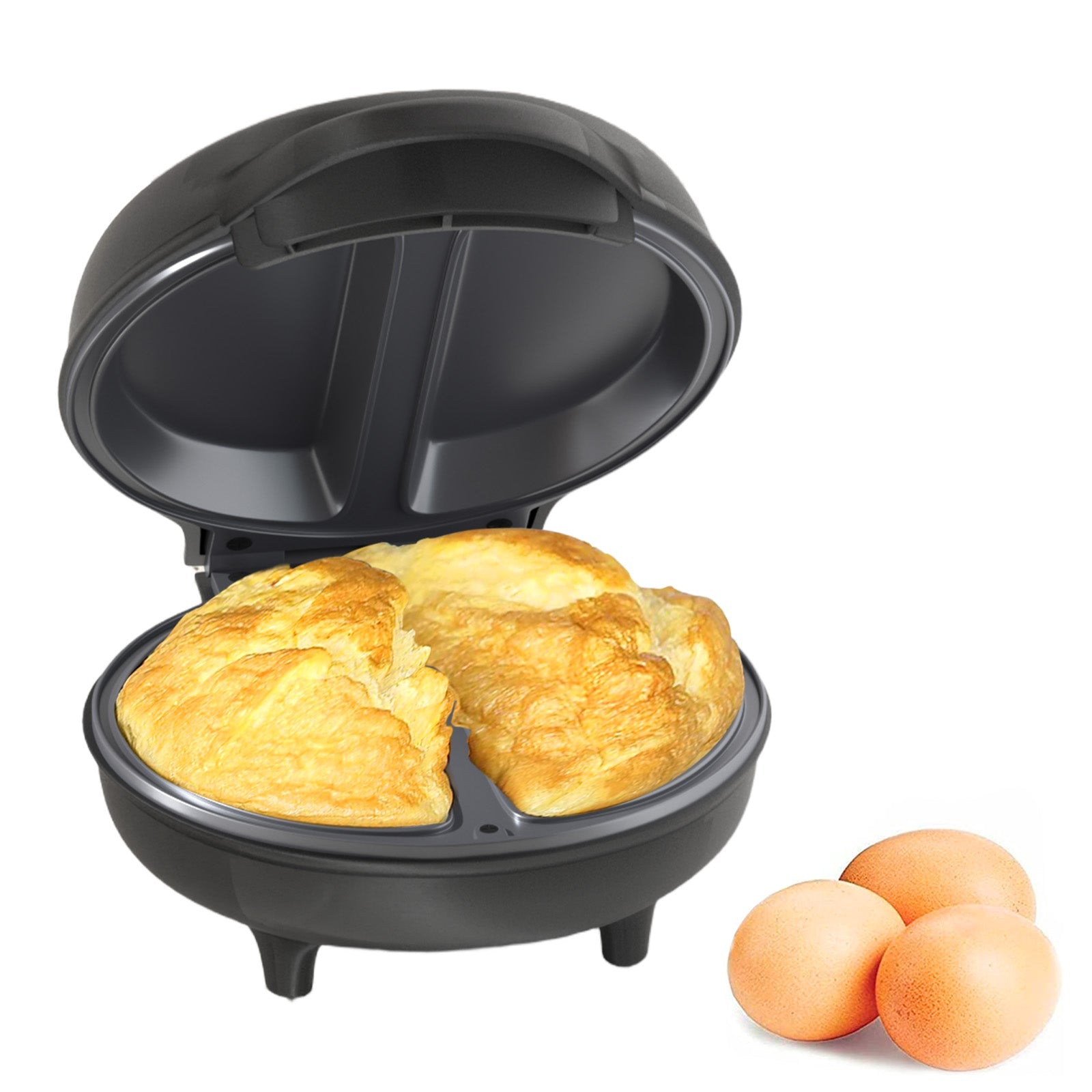 750W Omelette Maker with Non-Stick Surface & Auto Temperature Control