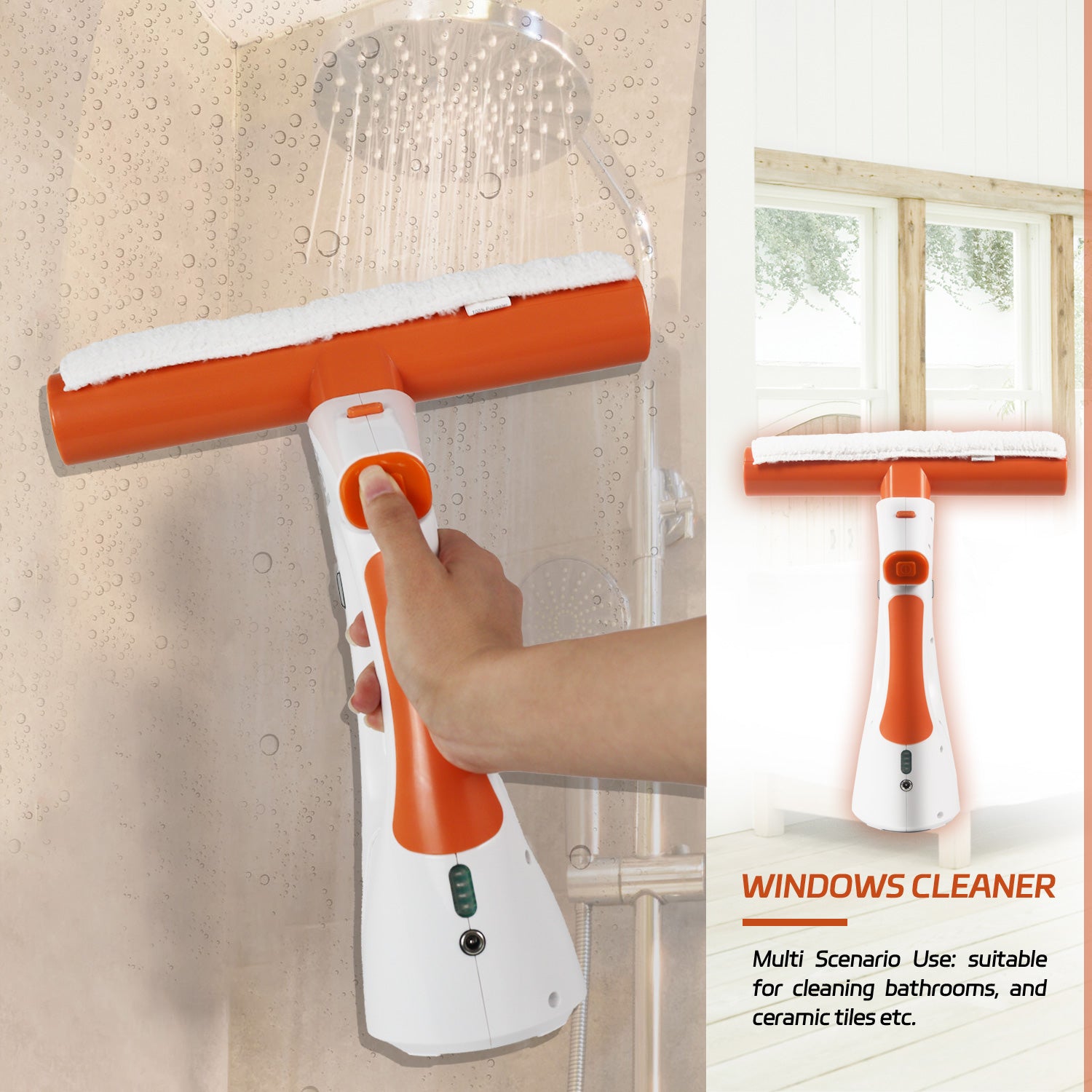 Cordless 3-in-1 Window Vac with Steam Cleaning and HEPA Filter