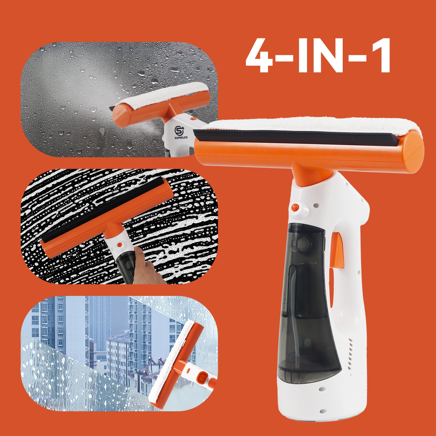 Cordless 3-in-1 Window Vac with Steam Cleaning and HEPA Filter
