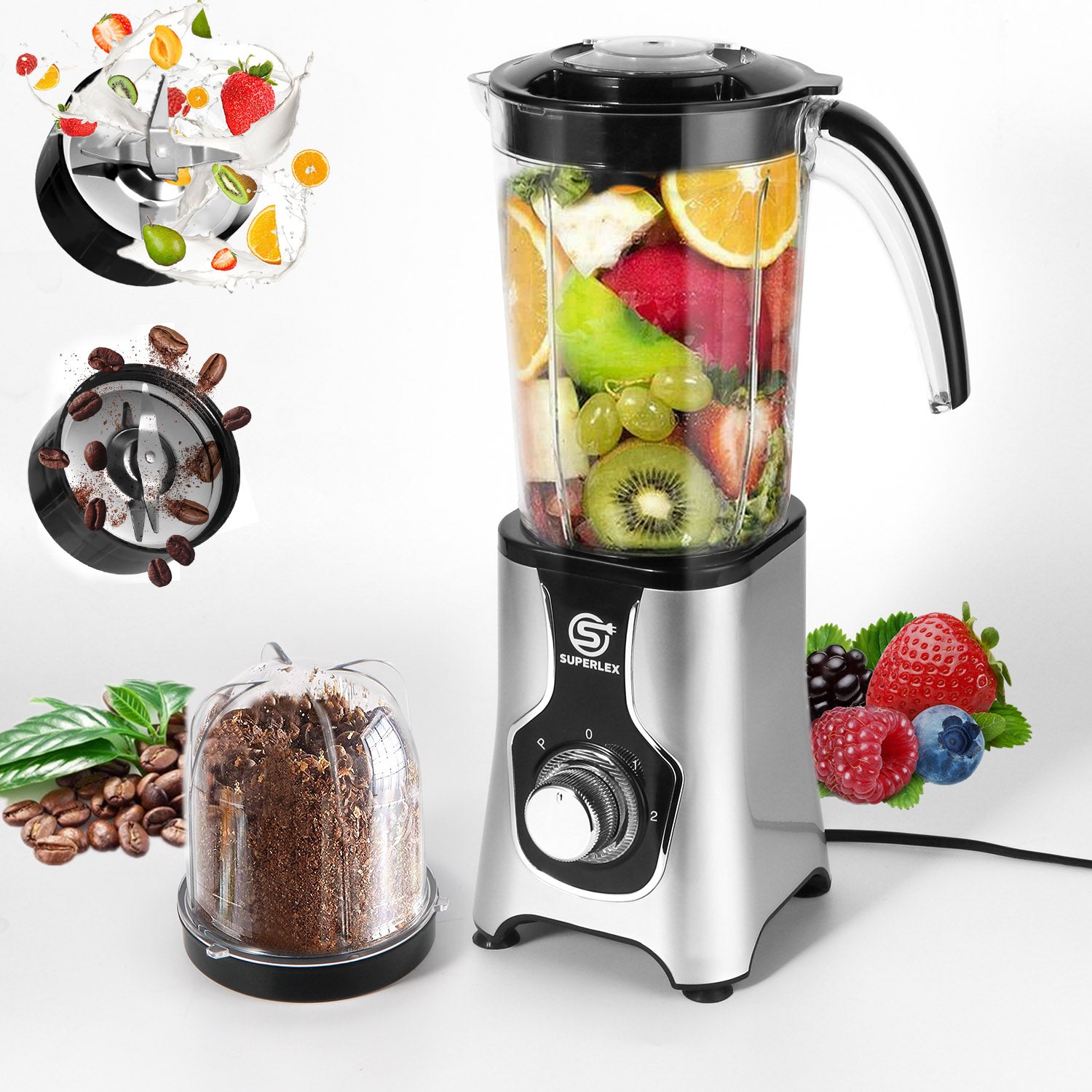 3 in 1 Jug Blender with Multi-Function Blades and High-Speed Performance