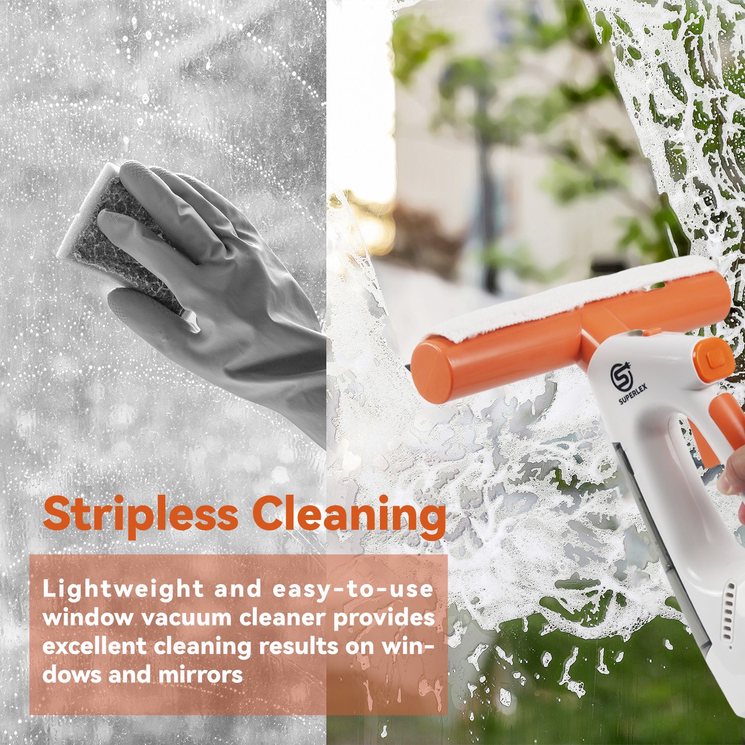Cordless 3-in-1 Window Vac with Steam Cleaning and HEPA Filter