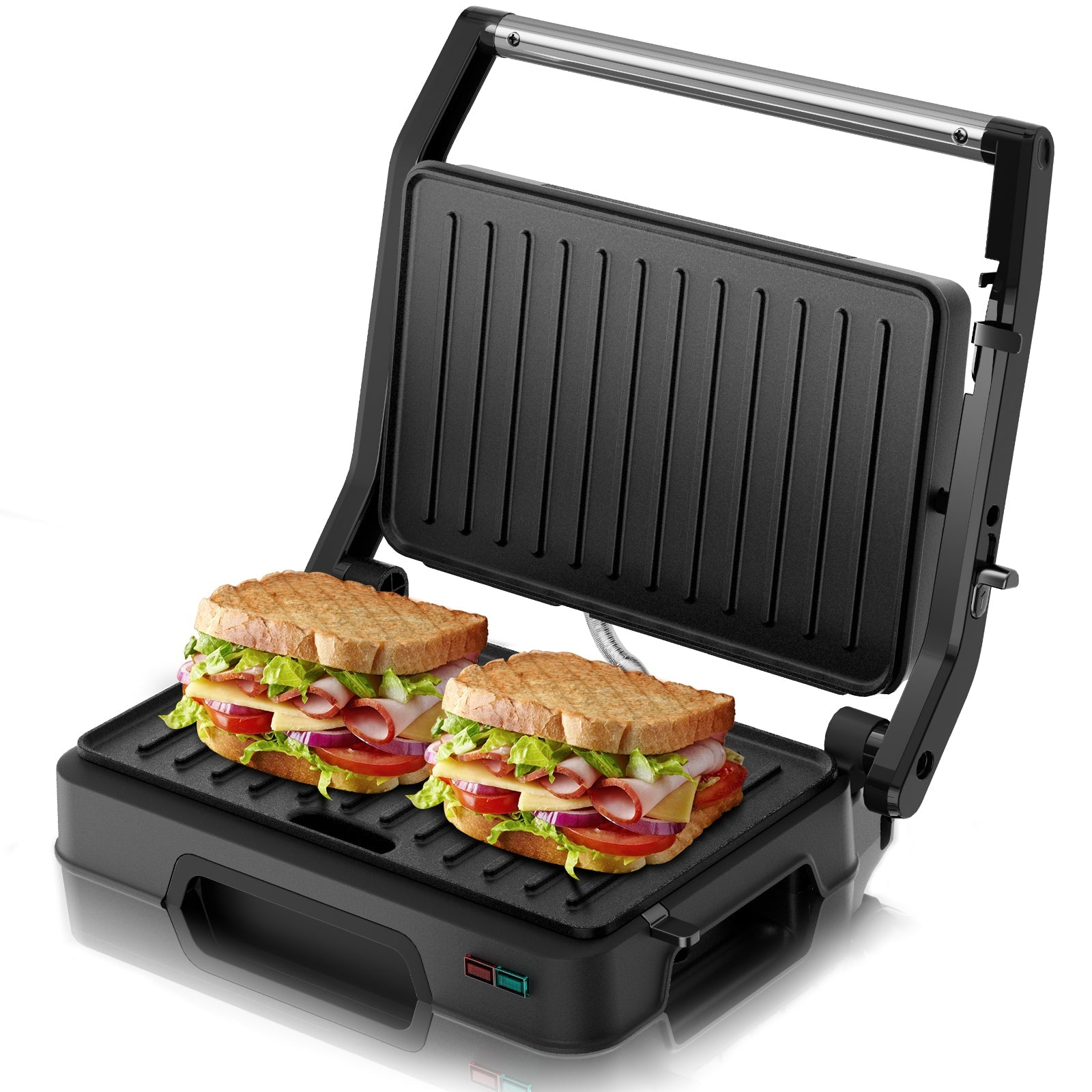 1000W Small Electric Grill – 2-in-1 Panini & Toastie Maker with Non-Stick Plates