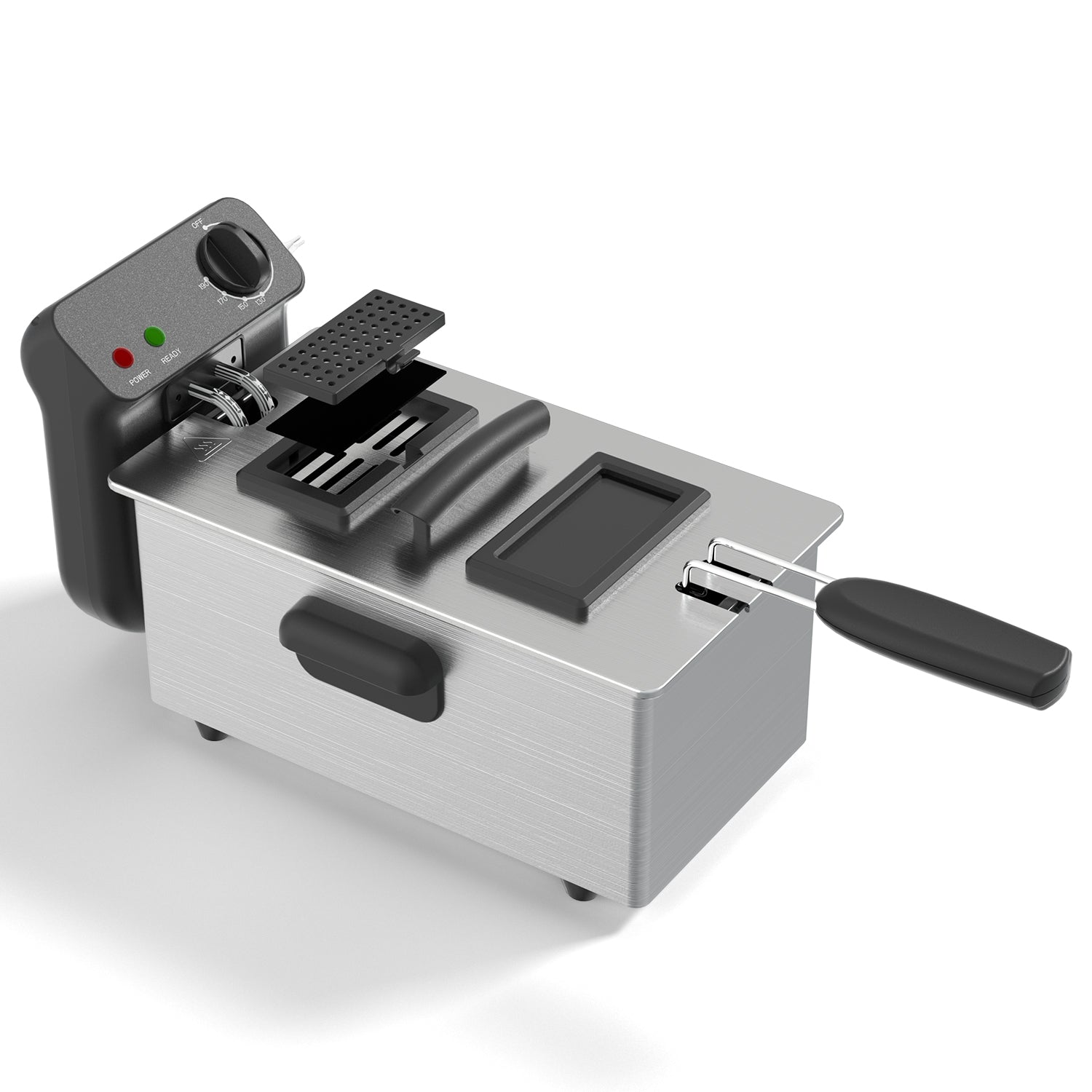 3L Stainless Steel Deep Fat Fryer 2000W with Adjustable Temperature & Safety Basket