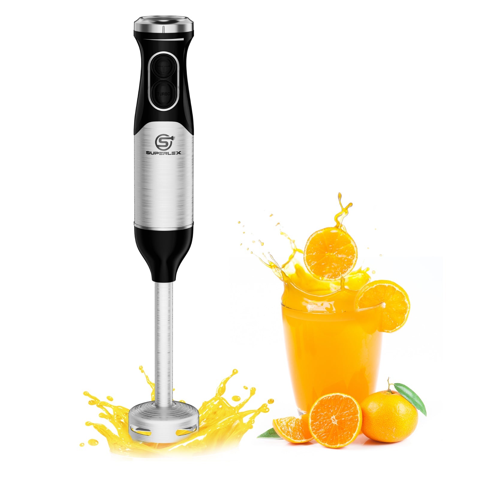600W Stick Blender with Stainless Steel Blade & Adjustable Speeds