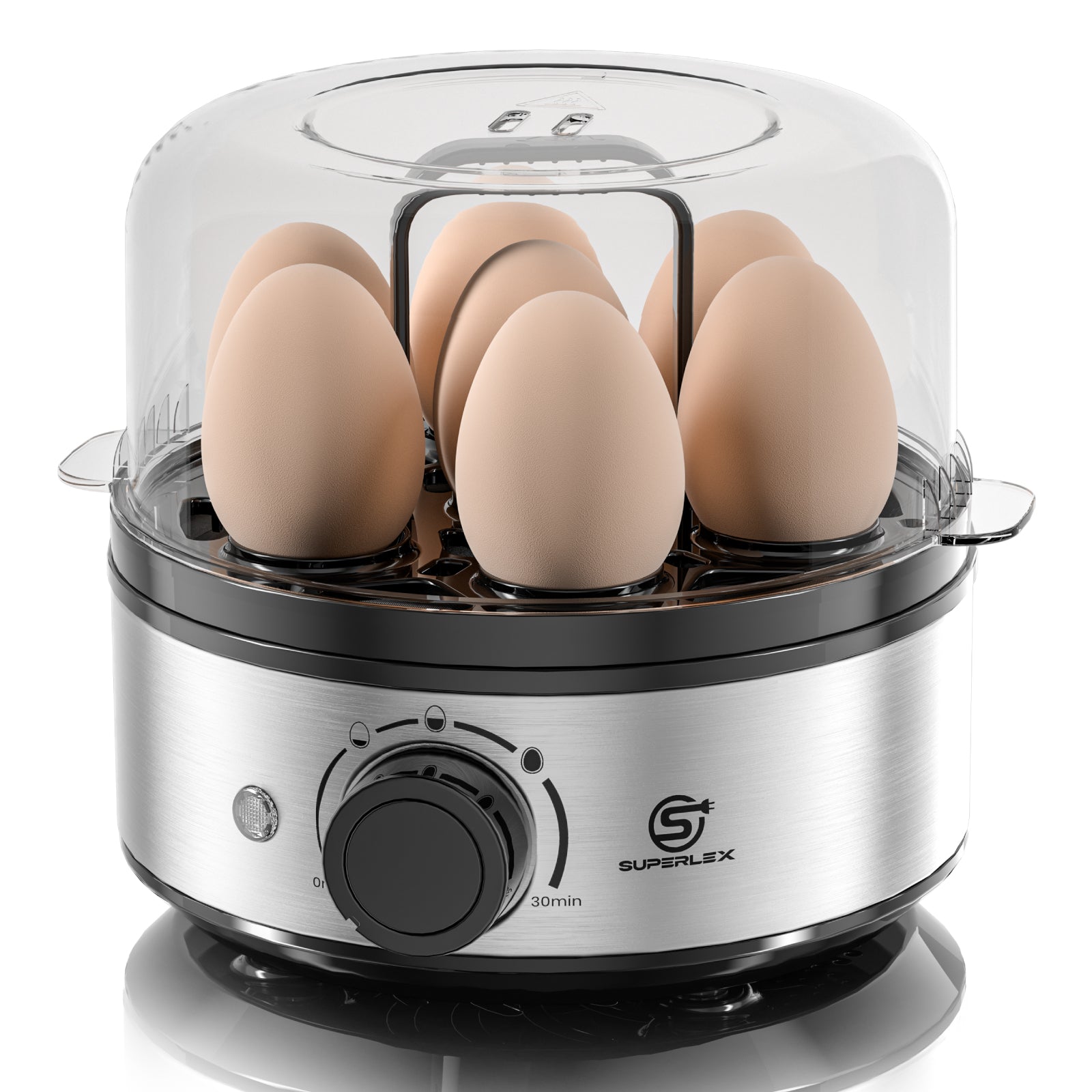 Egg Stainless Steel Cooker with Multi-Level Design & Audible Beep Alert