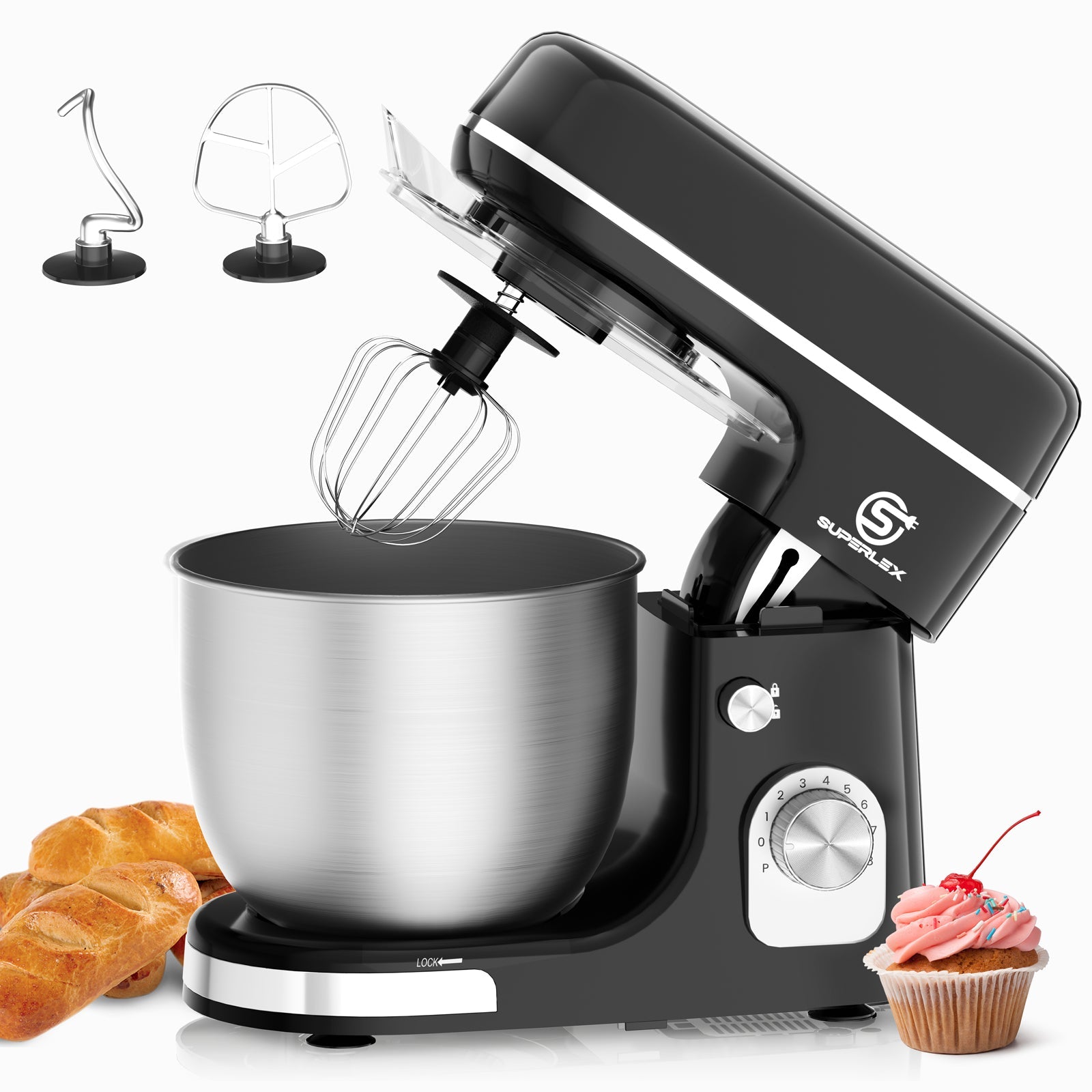 5L Stand Mixer with 1300W Motor & Multi-Function Attachments