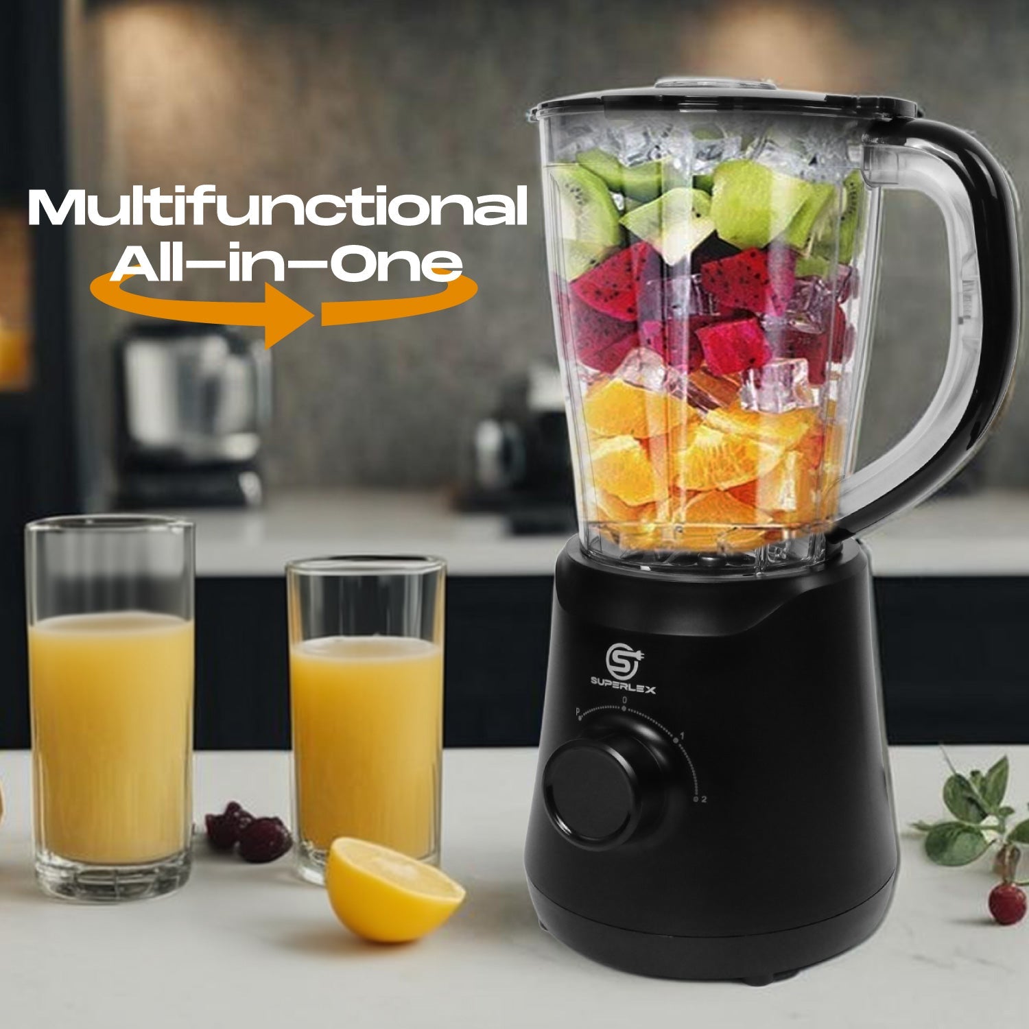 500W Jug Blender with 1.5L Capacity & Stainless Steel Blades