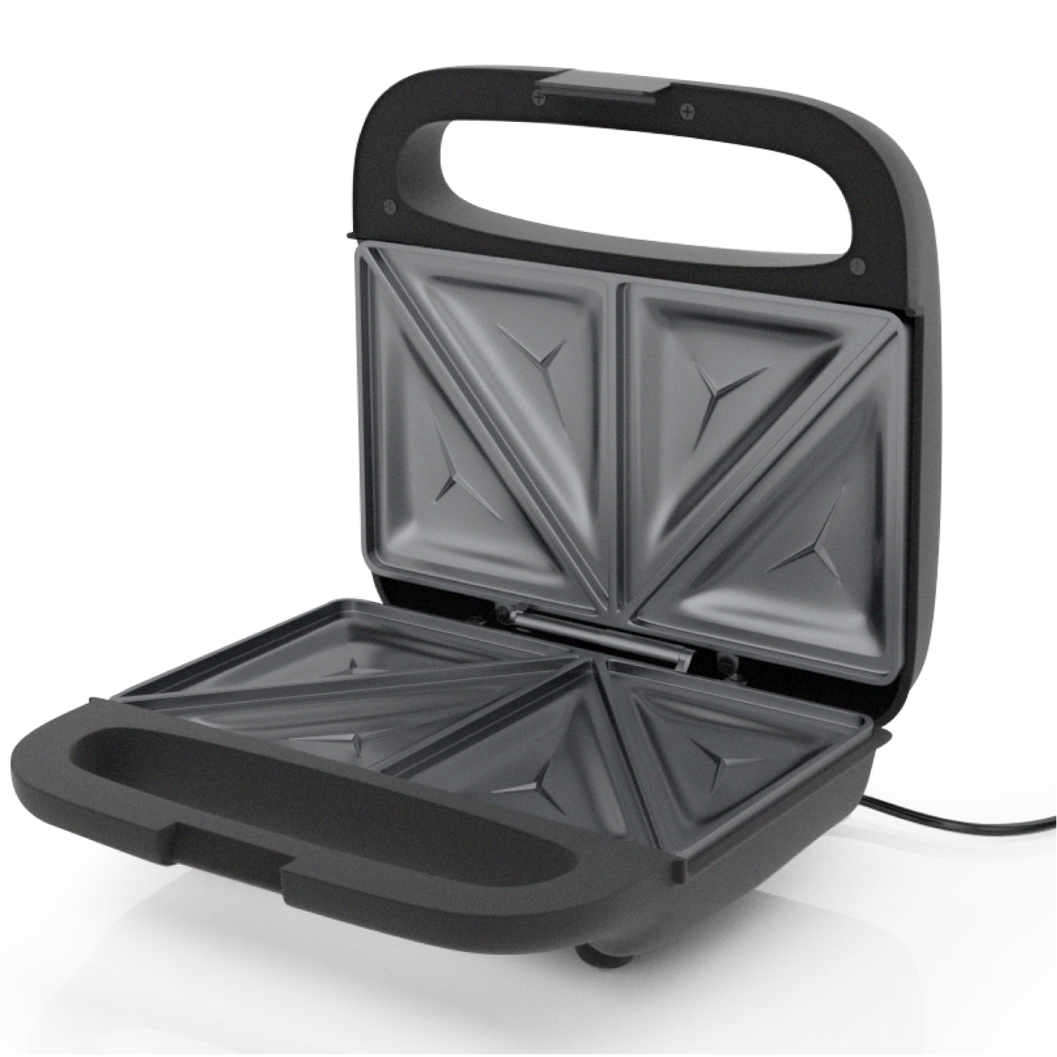 750W 2-Slice Sandwich Maker with Non-Stick Plates & Auto Temperature Control