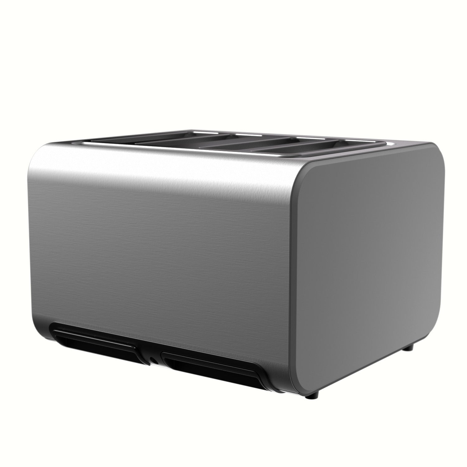 4-Slice Stainless Steel Toaster 1400-1600W with Digital Display & Multi-Function Settings