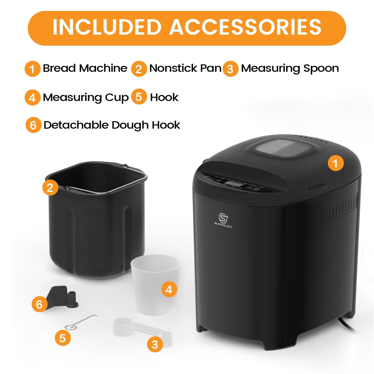 Bread Maker with 11 Programs, Dual Loaf Sizes & 13-Hour Delay Timer