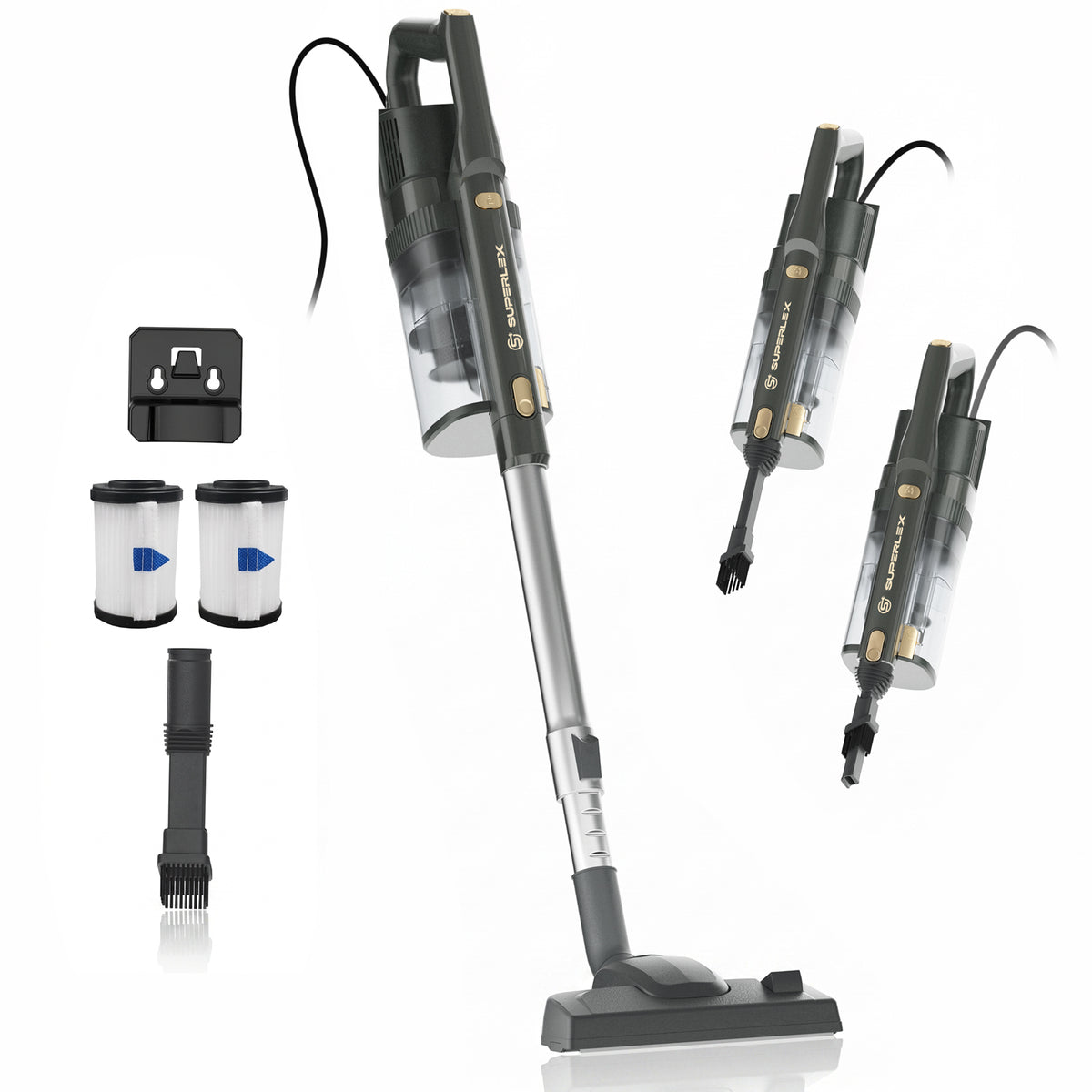 2-in-1 Handheld Vacuum Cleaner with Powerful 16.5KPa Suction