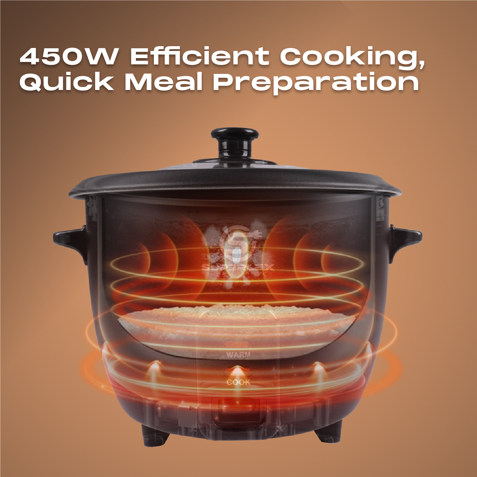 1L Multifunction Rice Cooker with Steamer, 450W Power & Keep Warm Function