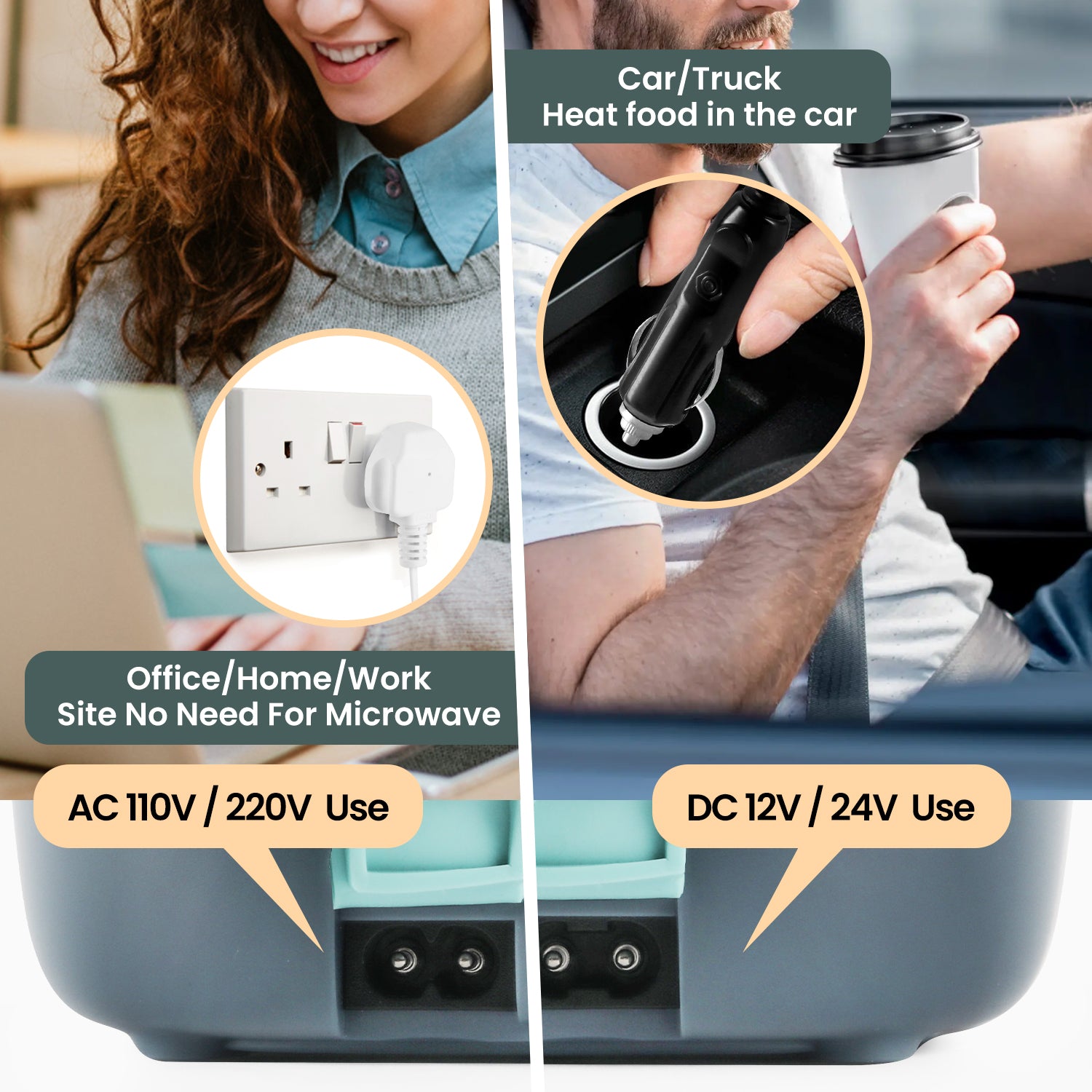 5-in-1 Electric Lunch Box with Fast Heating and Portable Design