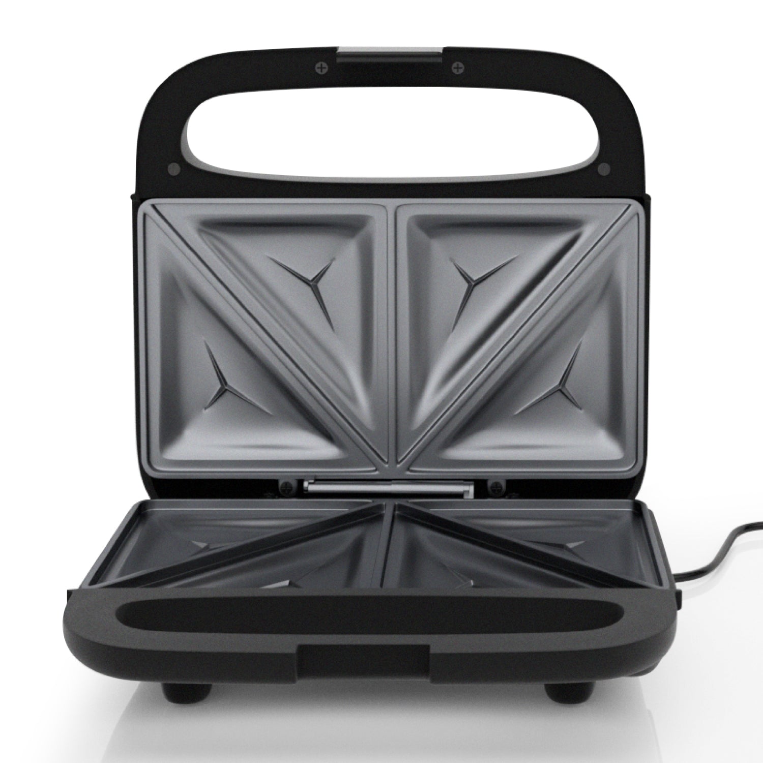 750W 2-Slice Sandwich Maker with Non-Stick Plates & Auto Temperature Control
