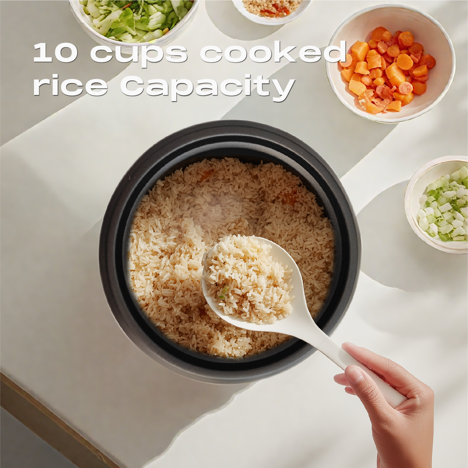 1L Multifunction Rice Cooker with Steamer, 450W Power & Keep Warm Function