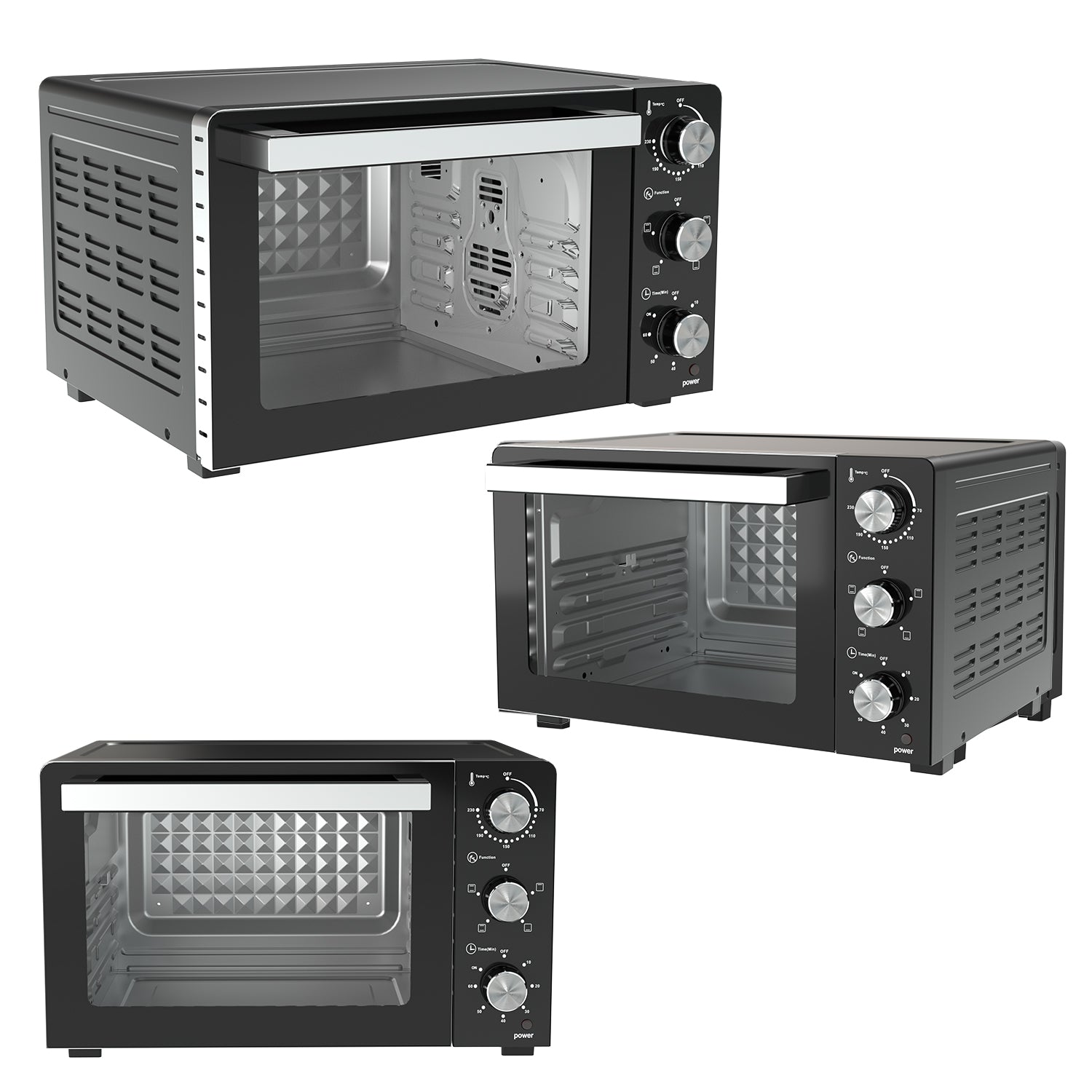 20L Toaster Oven with 1200W Power, Adjustable Temperature & Convection Function