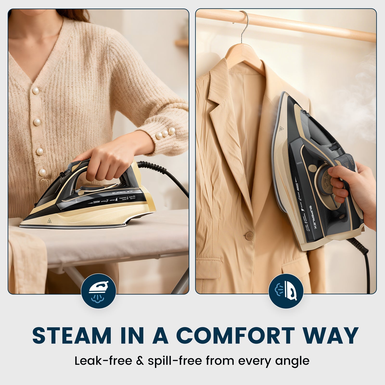 3200W Steam Iron – Powerful Anti-Scale & Vertical Steaming