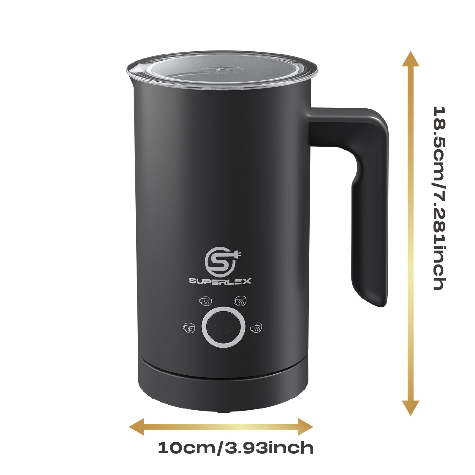 500W Milk Frother with One-Touch Operation & Temperature Control