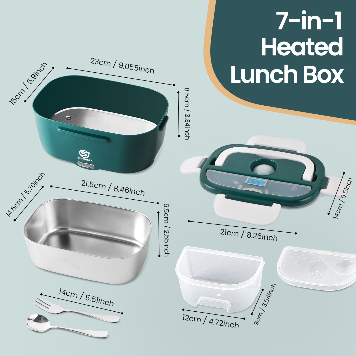3-in-1 Electric Lunch Box with Fast Heating and Portable Design