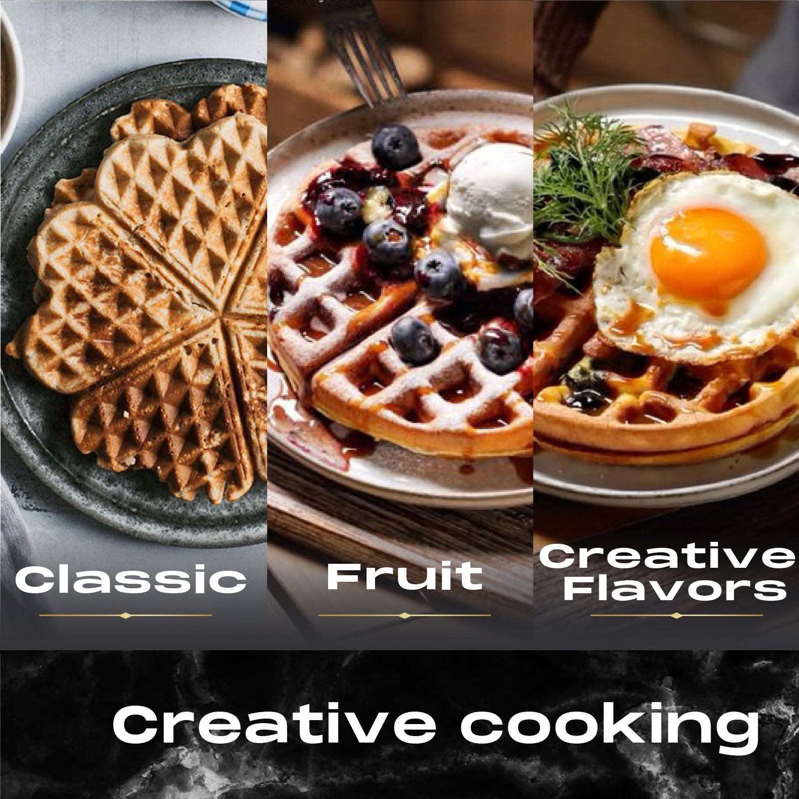 750W Belgium Waffle Maker – 4-Waffle Capacity with Auto Temperature Control