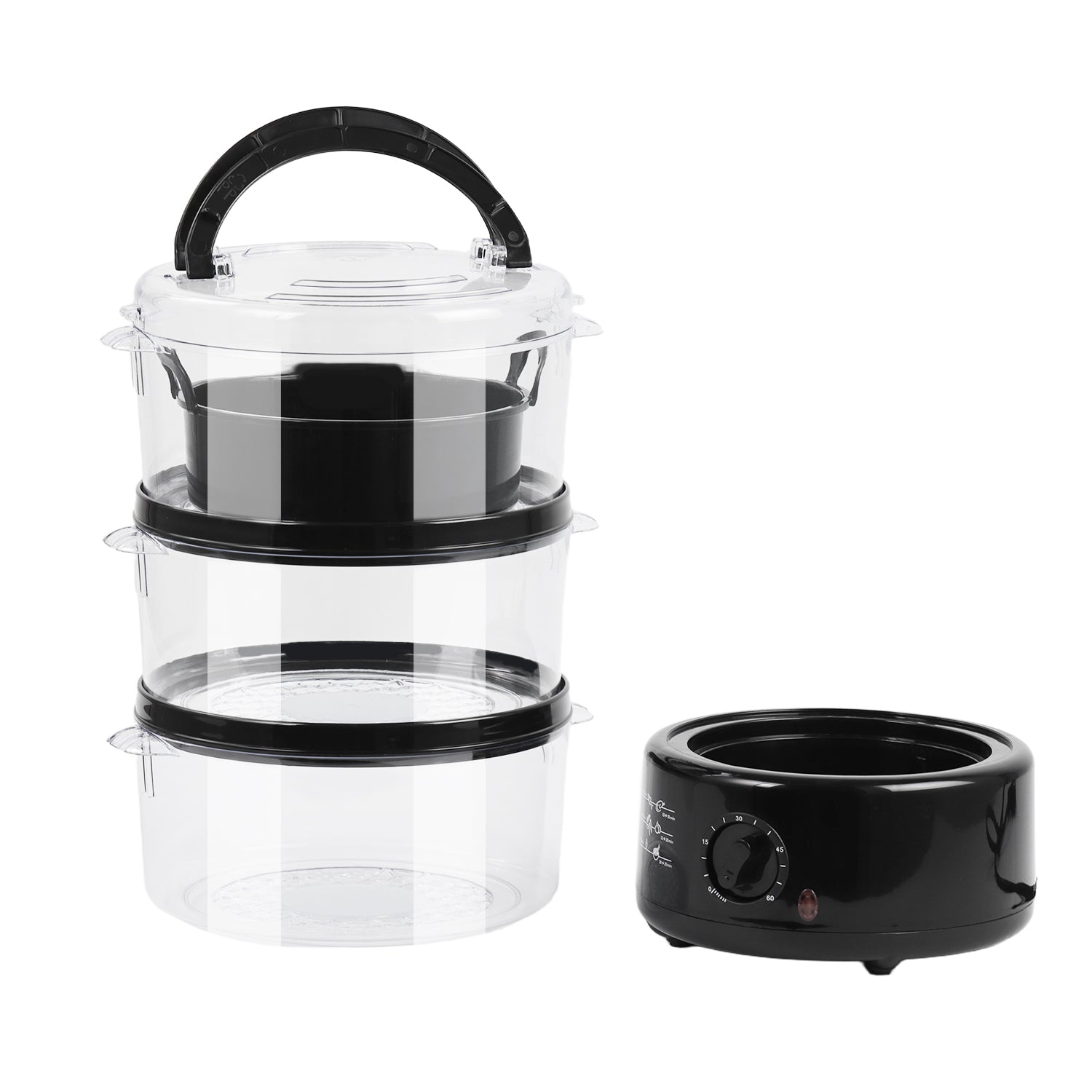 550W 3-Tier Food Steamer with 60-Min Timer & 2.5L Capacity per Layer