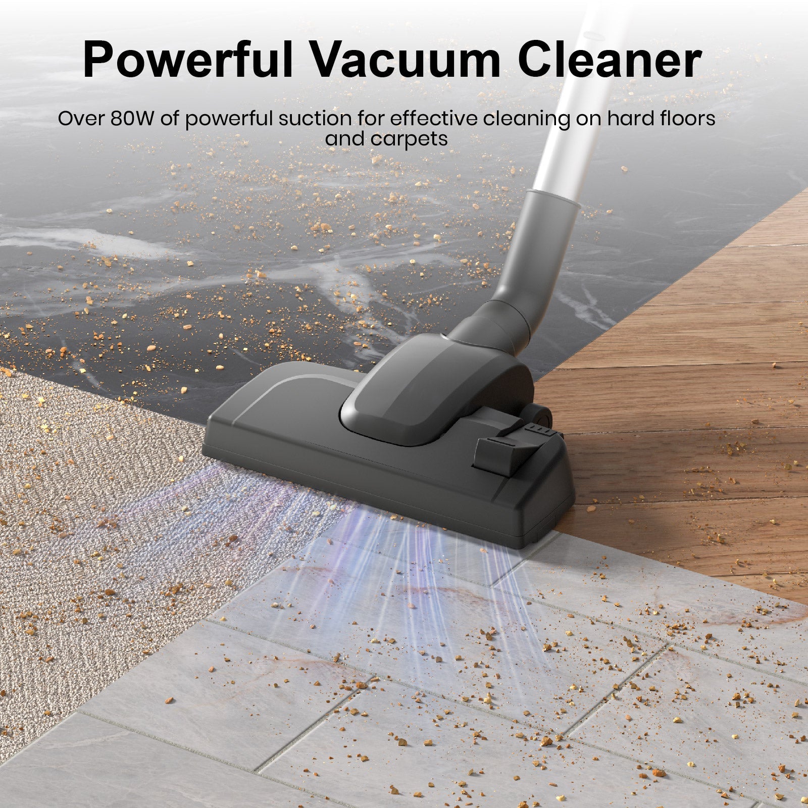 2-in-1 Corded Vacuum Cleaner – 600W Powerful Suction with Cyclone Filtration & Large Dust Bin