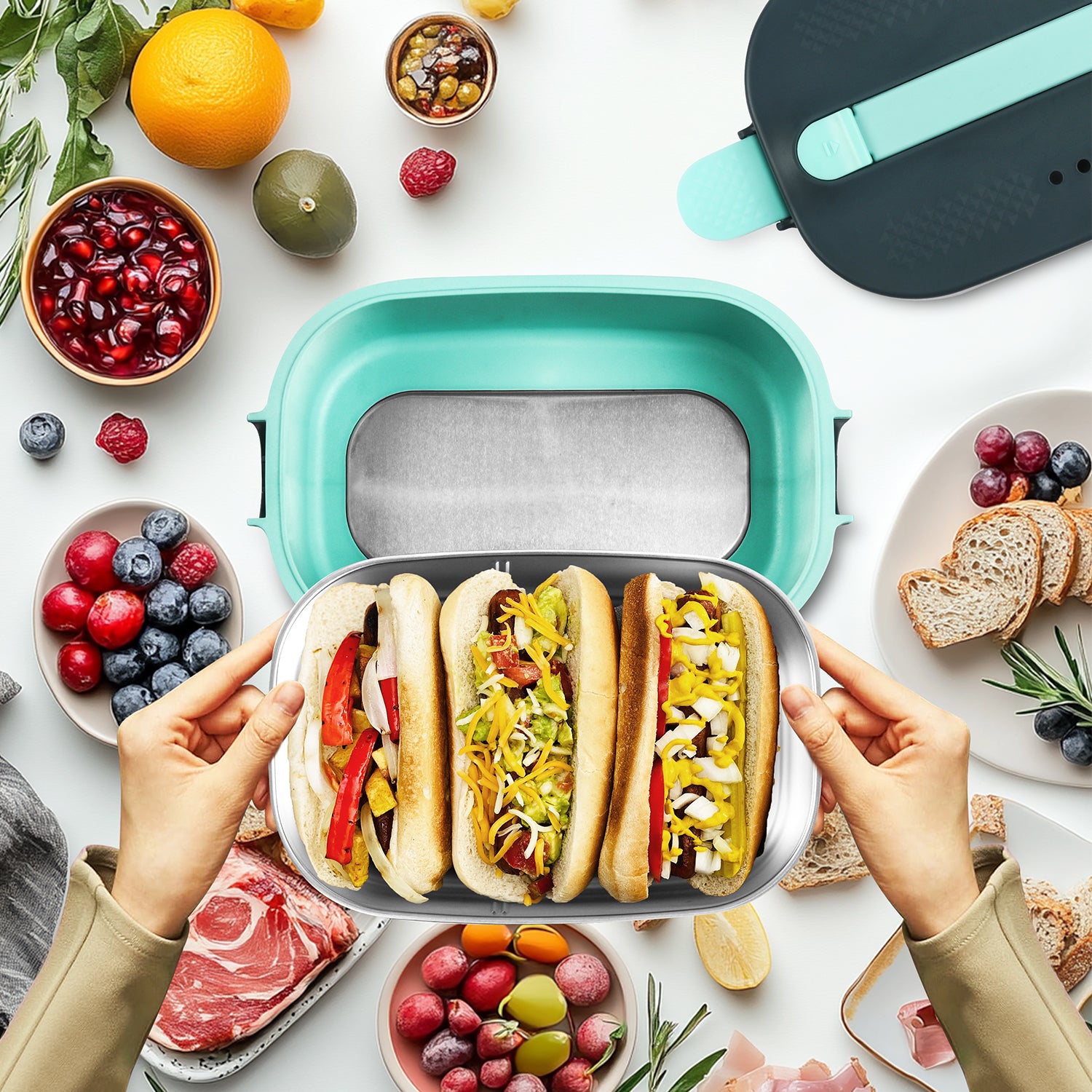 5-in-1 Electric Lunch Box with Fast Heating and Portable Design