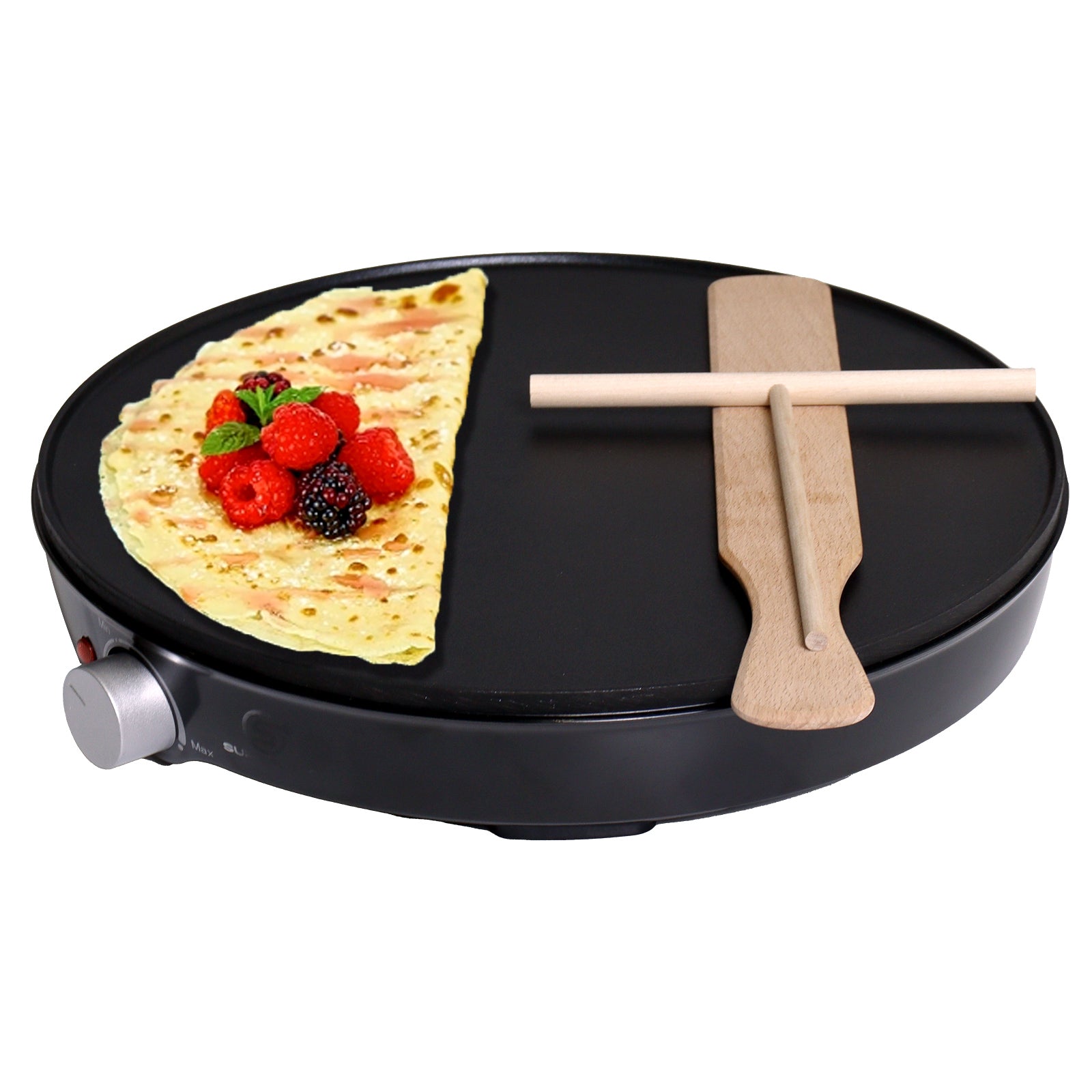1000W Crepe Maker with Non-Stick Plates & Adjustable Temperature Control
