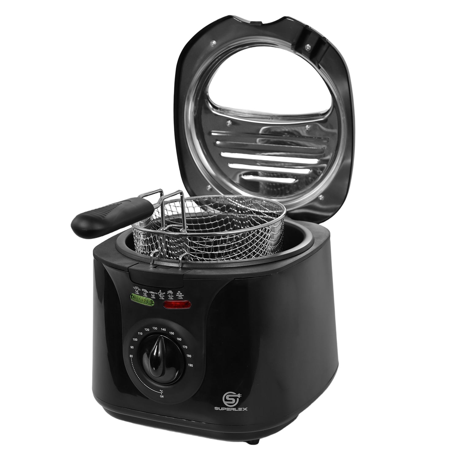 2000W 2L Deep Fat Fryer with Adjustable Temperature & High-Heat Safety