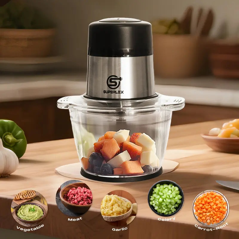 1L Mini Chopper with 300W Motor & SUS420 Stainless Steel Blades