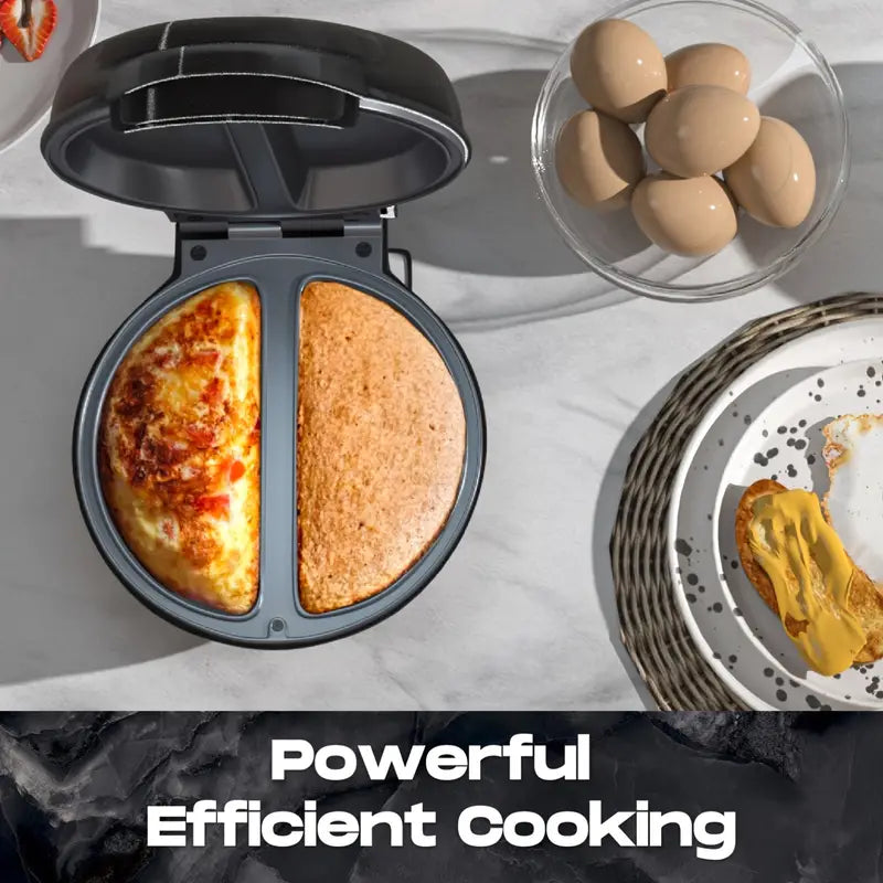 750W Omelette Maker with Non-Stick Surface & Auto Temperature Control