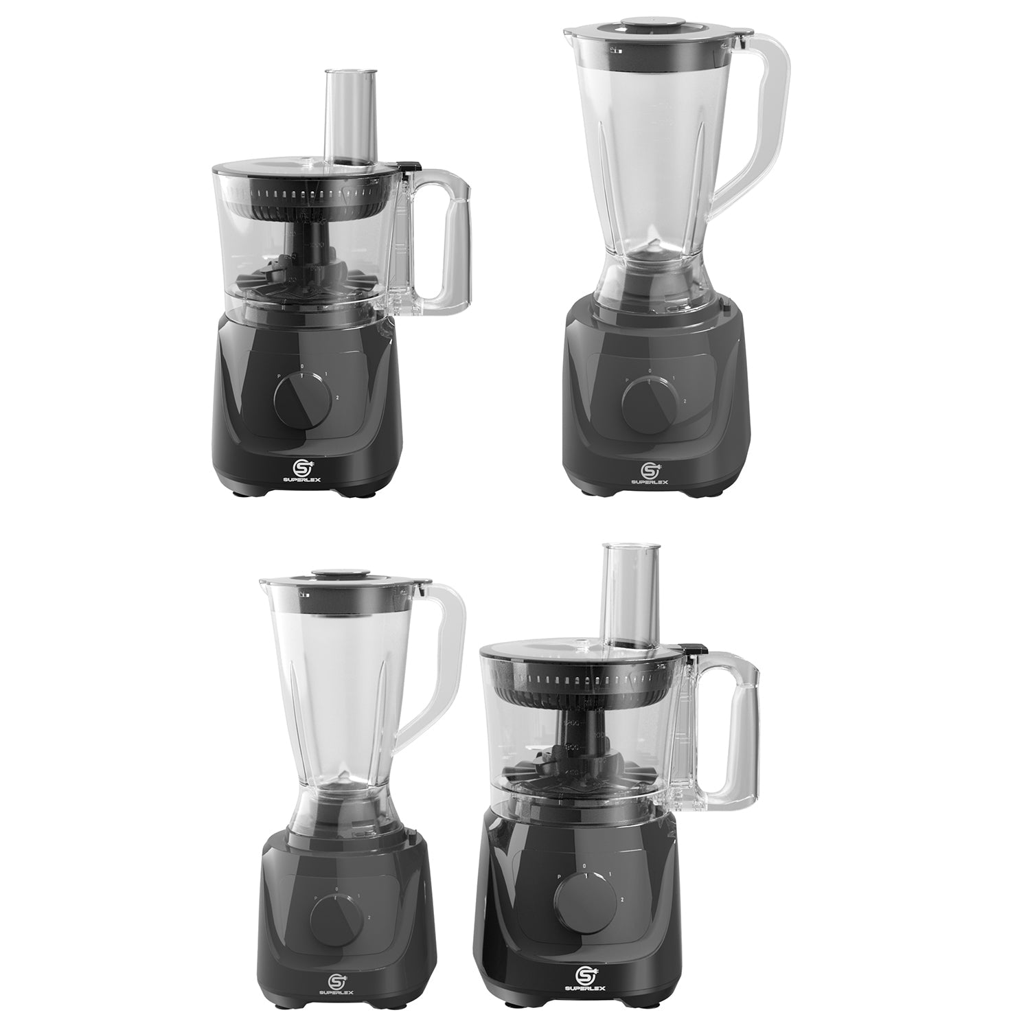 800W Compact Food Processor with Multi-Function Slicing & Blending