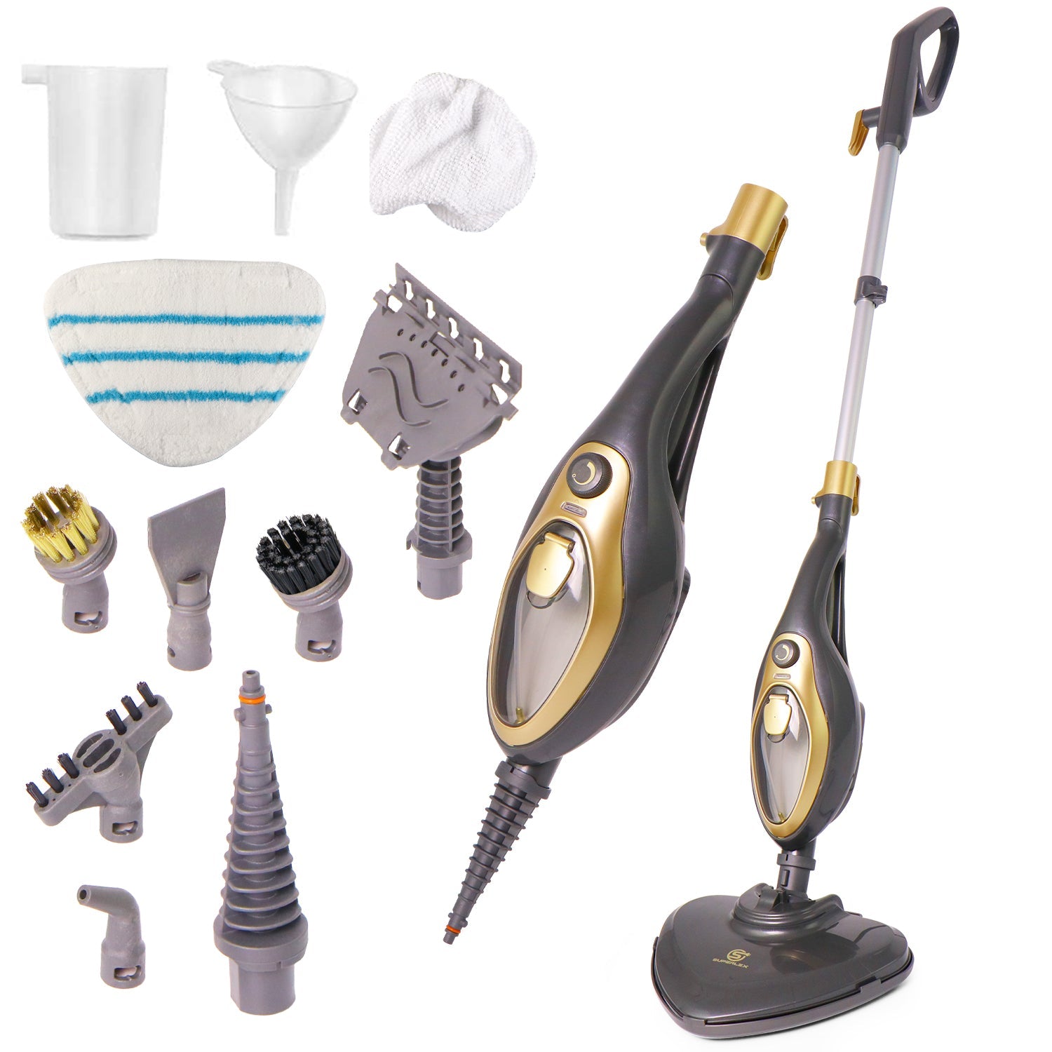 1500W Steam Mop – Fast-Heating Multi-Surface Cleaner with 330ml Tank & Accessories