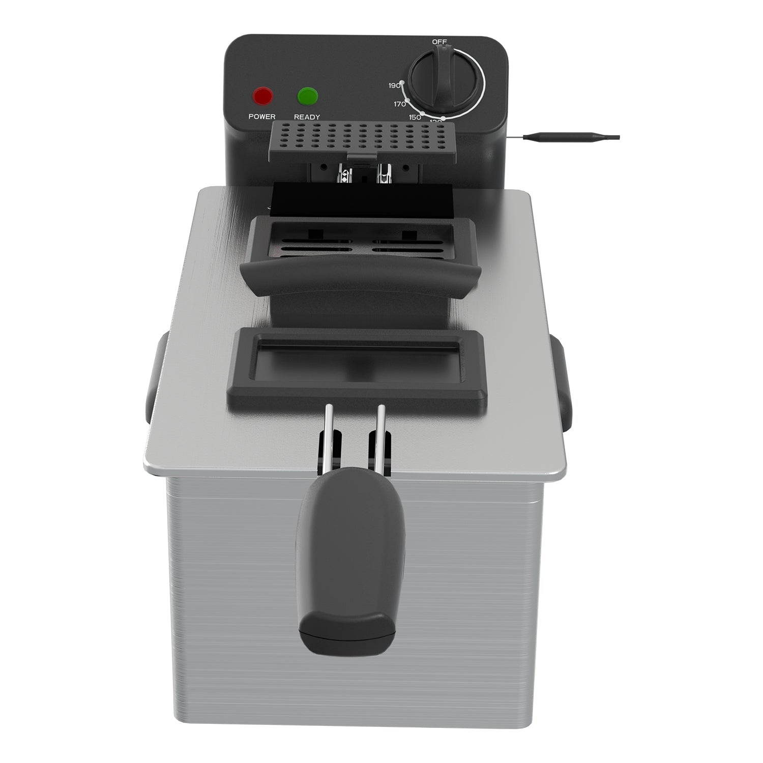 3L Stainless Steel Deep Fat Fryer 2000W with Adjustable Temperature & Safety Basket