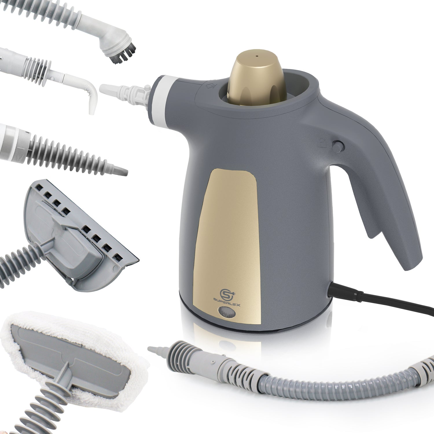 Handheld Steam Cleaner 1050W – 350ML Tank, 180° Rotating Nozzle, High-Pressure Portable Cleaner