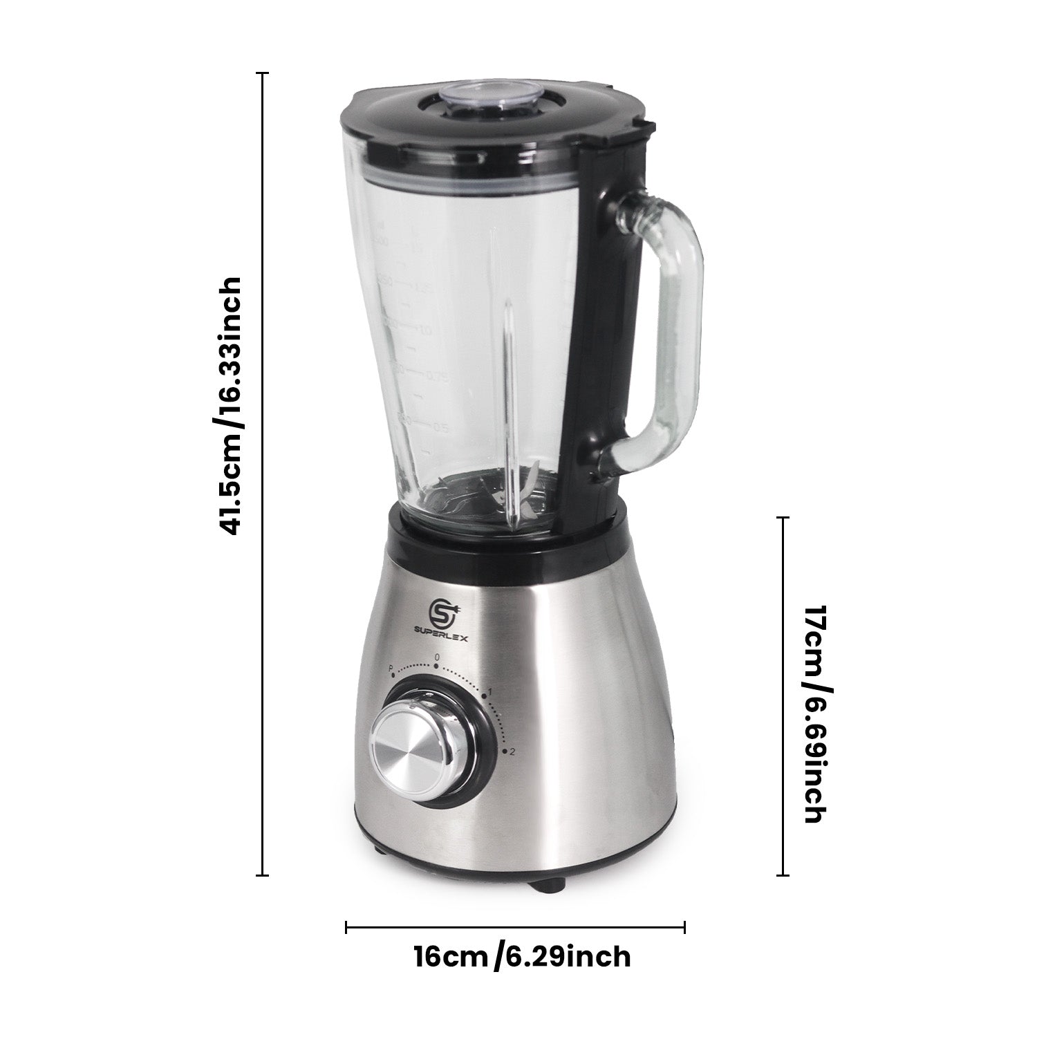 1.5L Glass Jug Blender with 800W Motor & Stainless Steel 4-Blade System