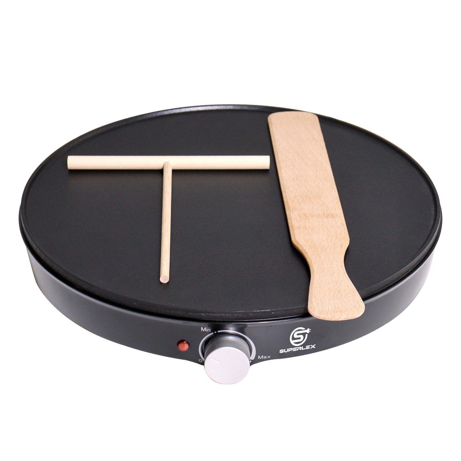 1000W Crepe Maker with Non-Stick Plates & Adjustable Temperature Control