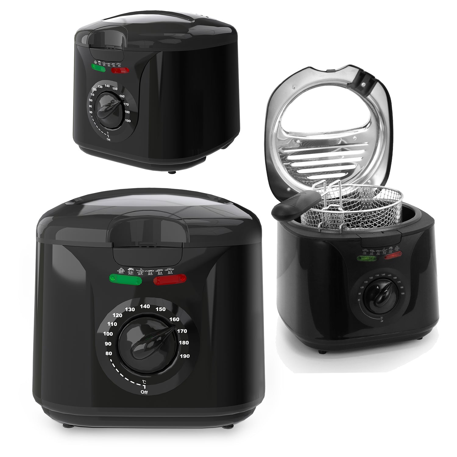 2000W 2L Deep Fat Fryer with Adjustable Temperature & High-Heat Safety