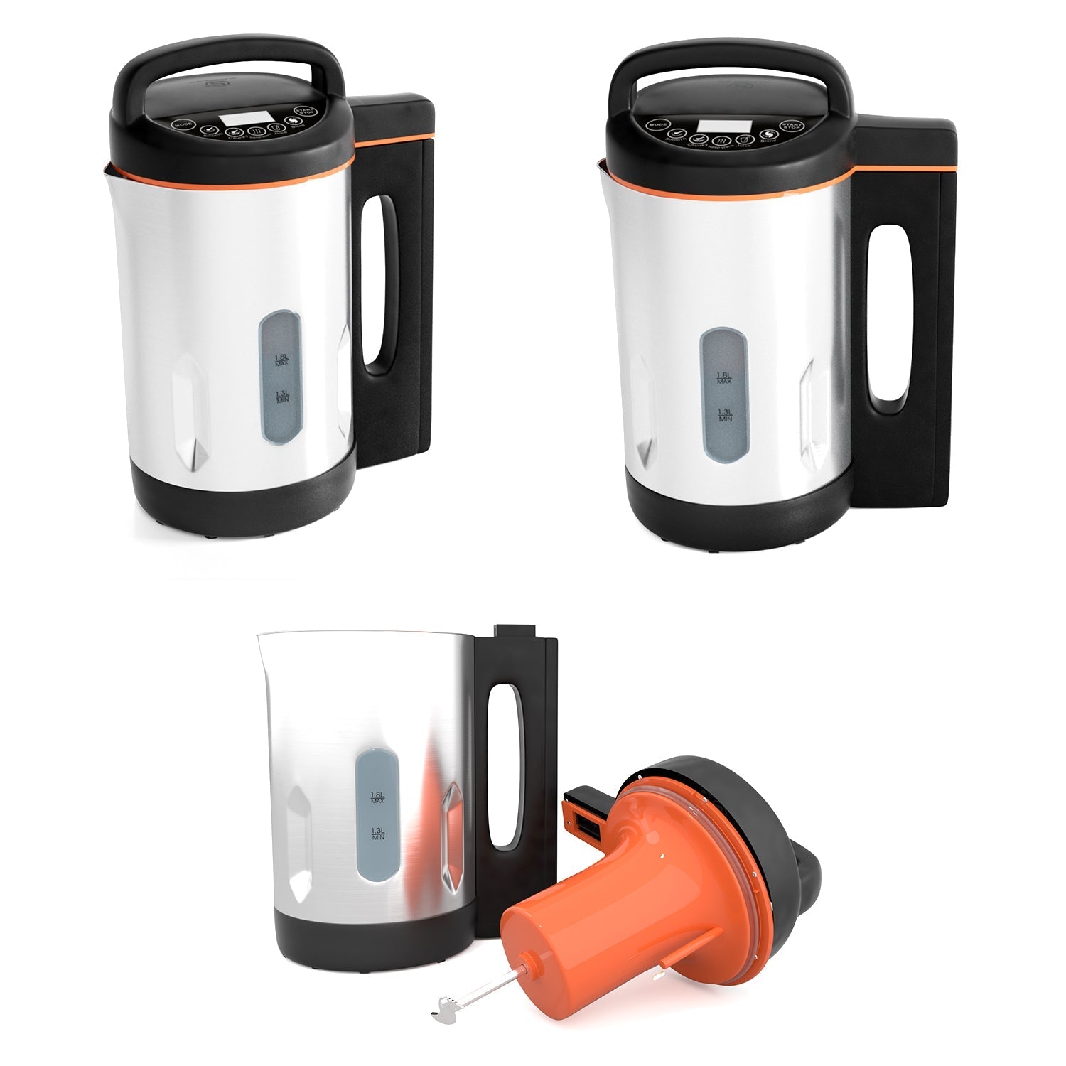 1.3-1.8L Stainless Steel Soup Maker with Smooth & Chunky Functions