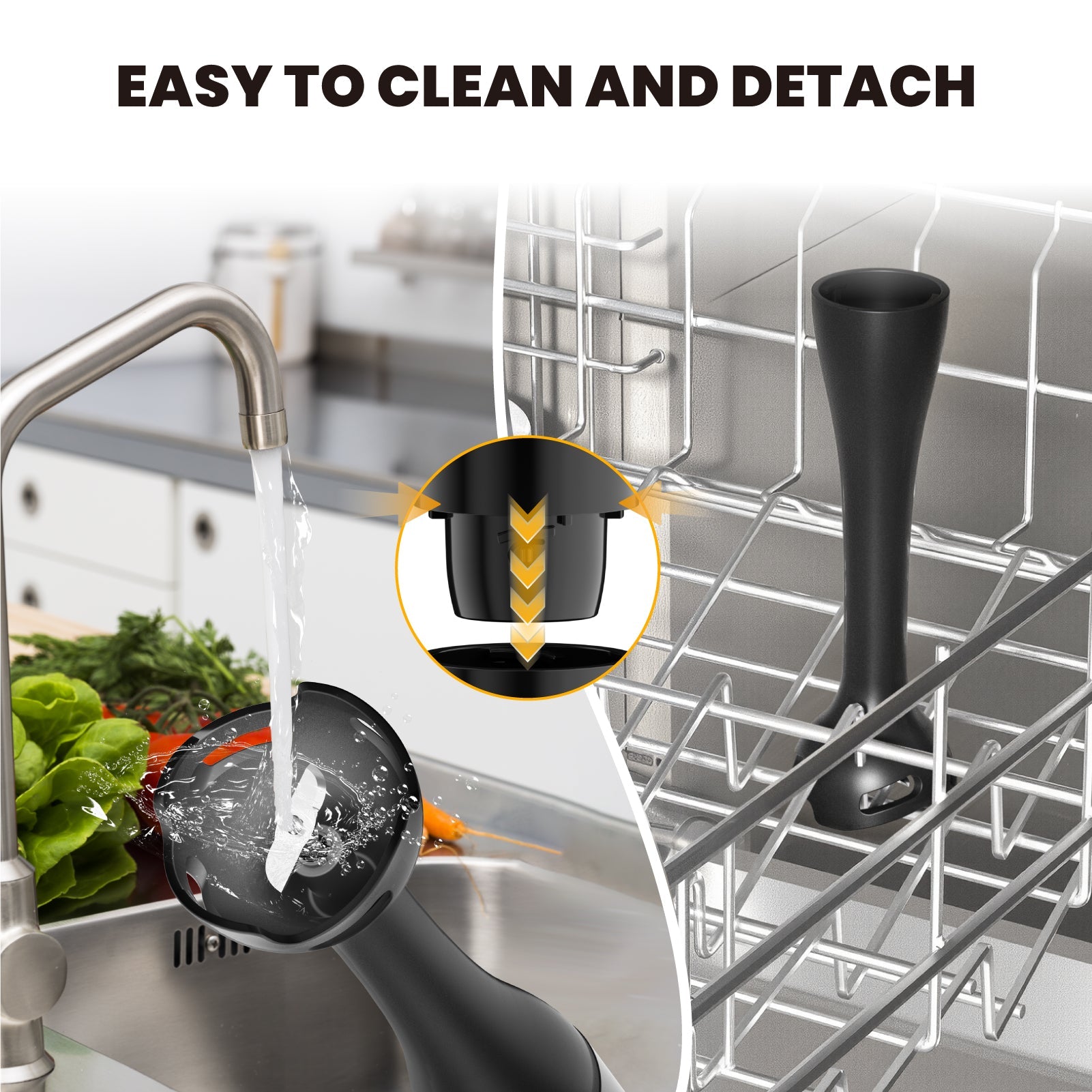 350W Stick Blender 3-in-1 with Stainless Steel Blades & Dual Speed