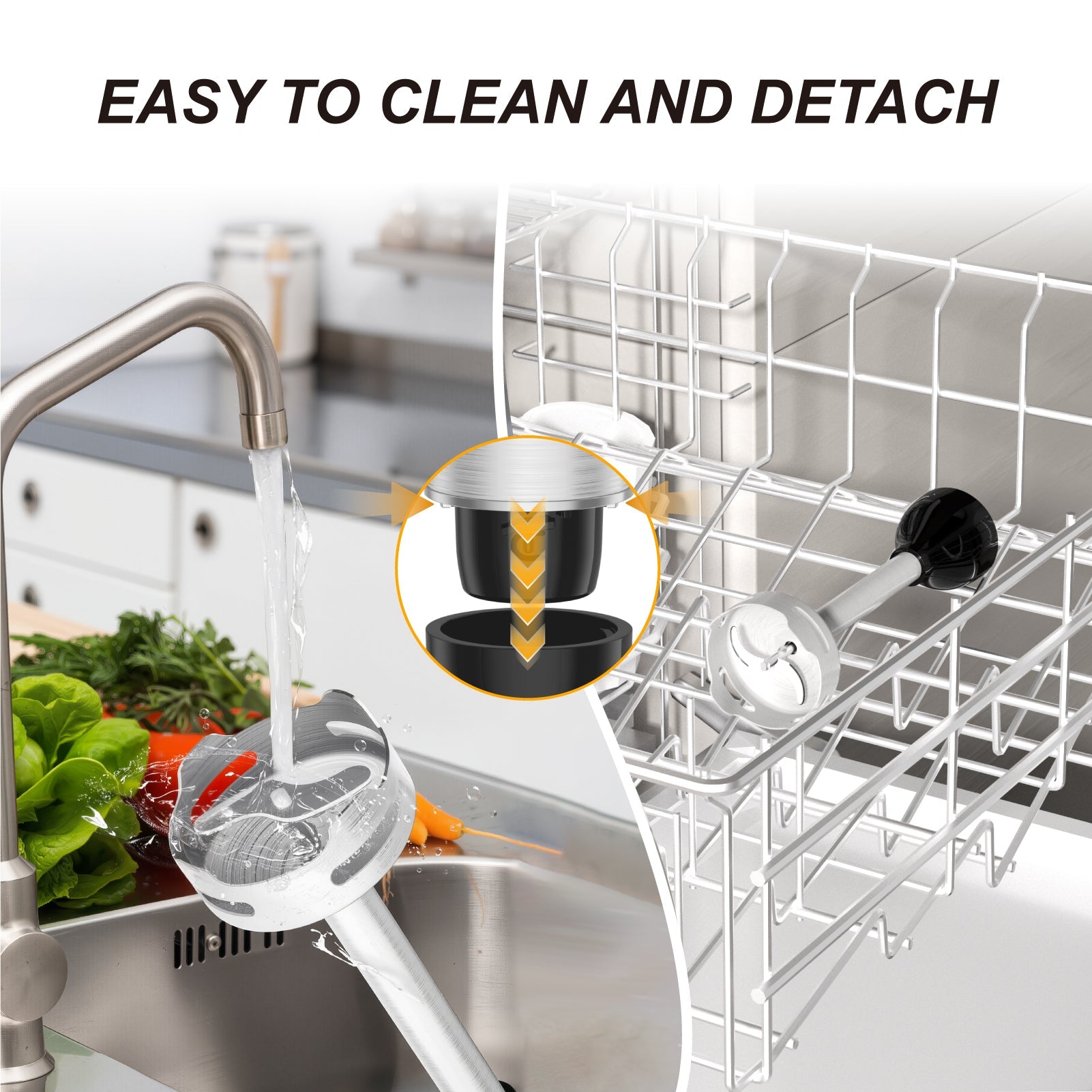 600W Stick Blender with Stainless Steel Blade & Adjustable Speeds