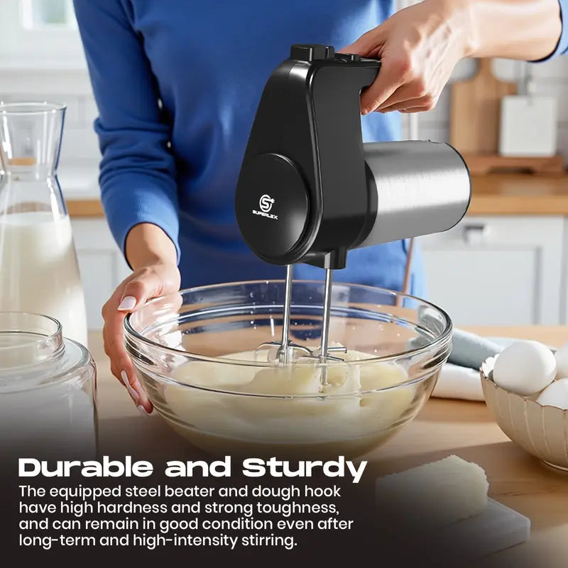 300W Hand Mixer with 5 Speeds, Turbo Mode & Stainless Steel Beaters