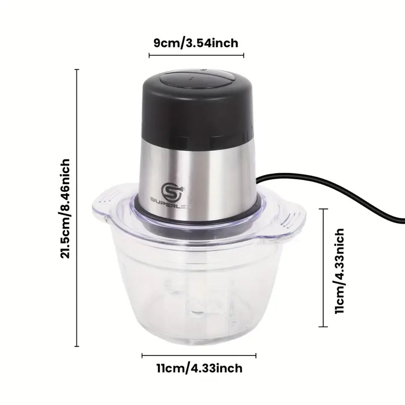 1L Mini Chopper with 300W Motor & SUS420 Stainless Steel Blades