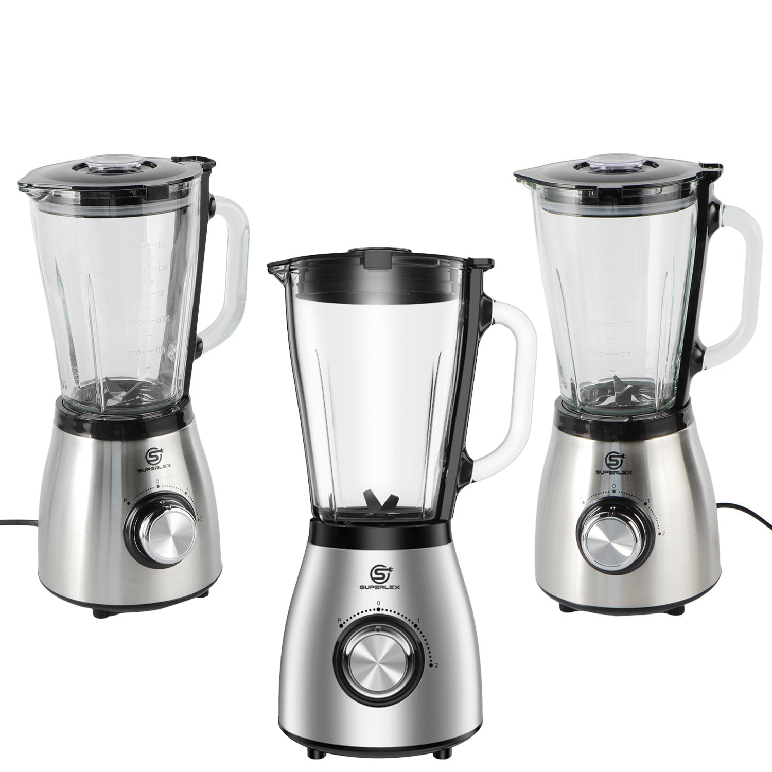 1.5L Glass Jug Blender with 800W Motor & Stainless Steel 4-Blade System