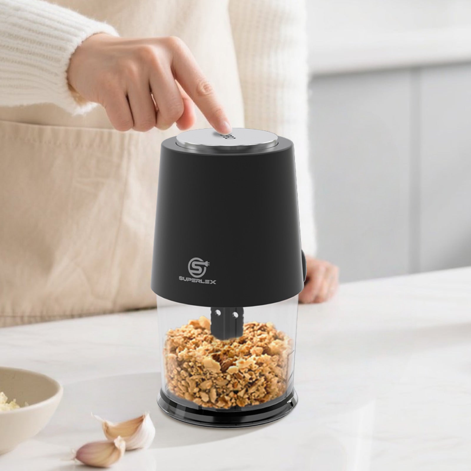 260W Mini Chopper with 500ml Jar & Dual Speed Turbo Function