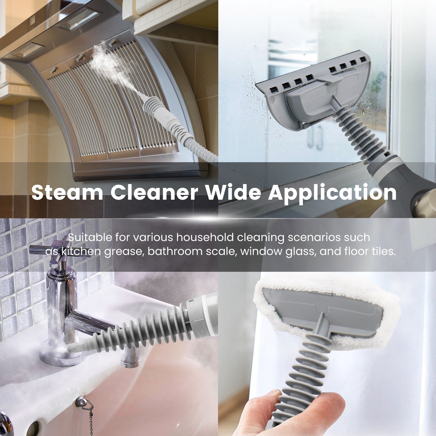 Handheld Steam Cleaner 1050W – 350ML Tank, 180° Rotating Nozzle, High-Pressure Portable Cleaner