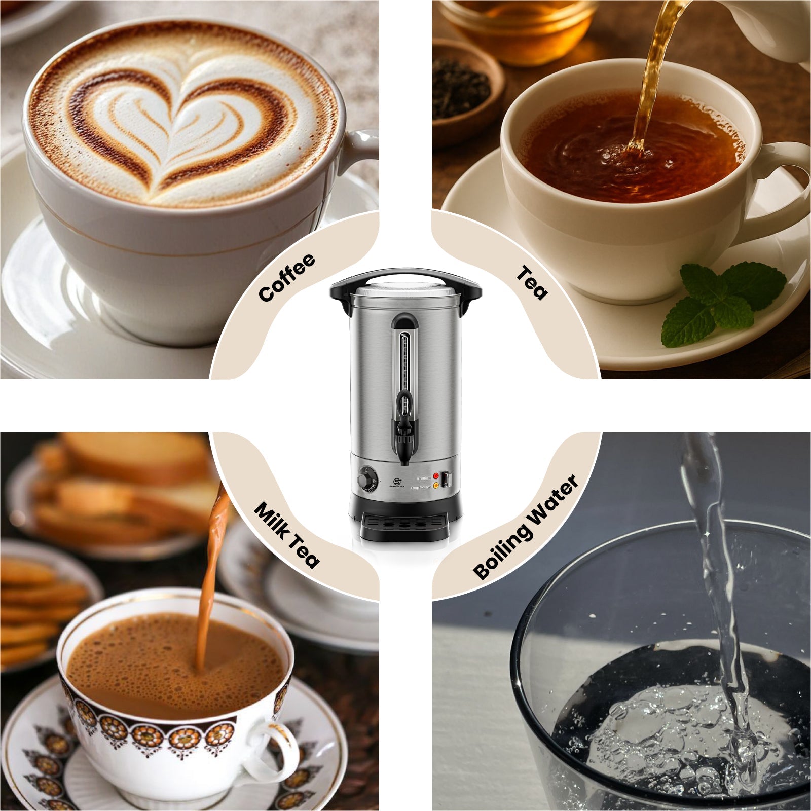 10L Energy-Saving Water Urn with Ergonomic Tap & Precise Water Gauge